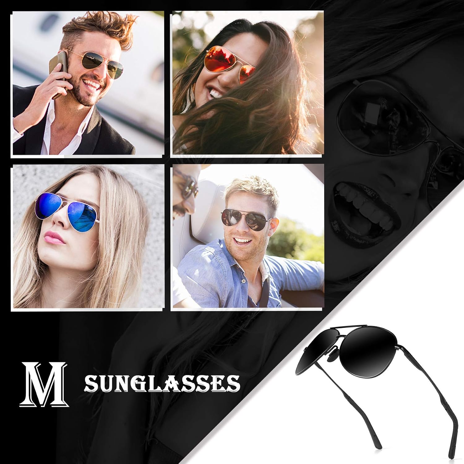 Detalle de MXNXEU Sonnenbrille Herren Fahrerbrille Polarisiert – UV400 Schutz, Unisex Outdoor Style