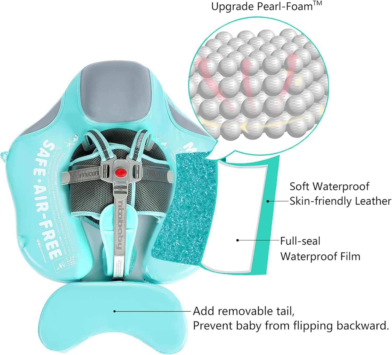 Thumbnail 1 de Mambobaby Float Add Tail Baby/Infant Swim Float with Canopy (UPF 50+)