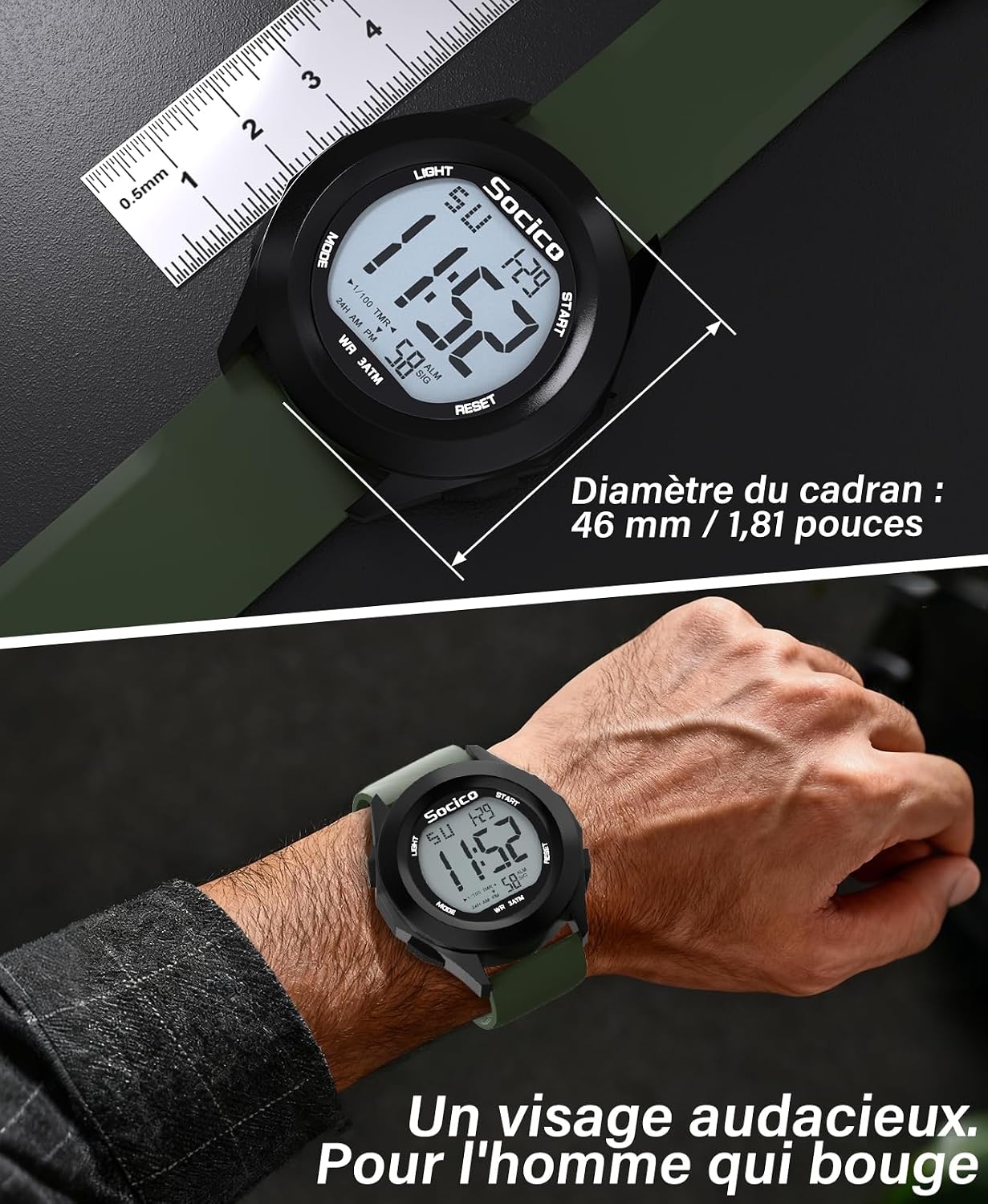 Detalle 2 de SOCICO Montre Numérique Sport Militaire