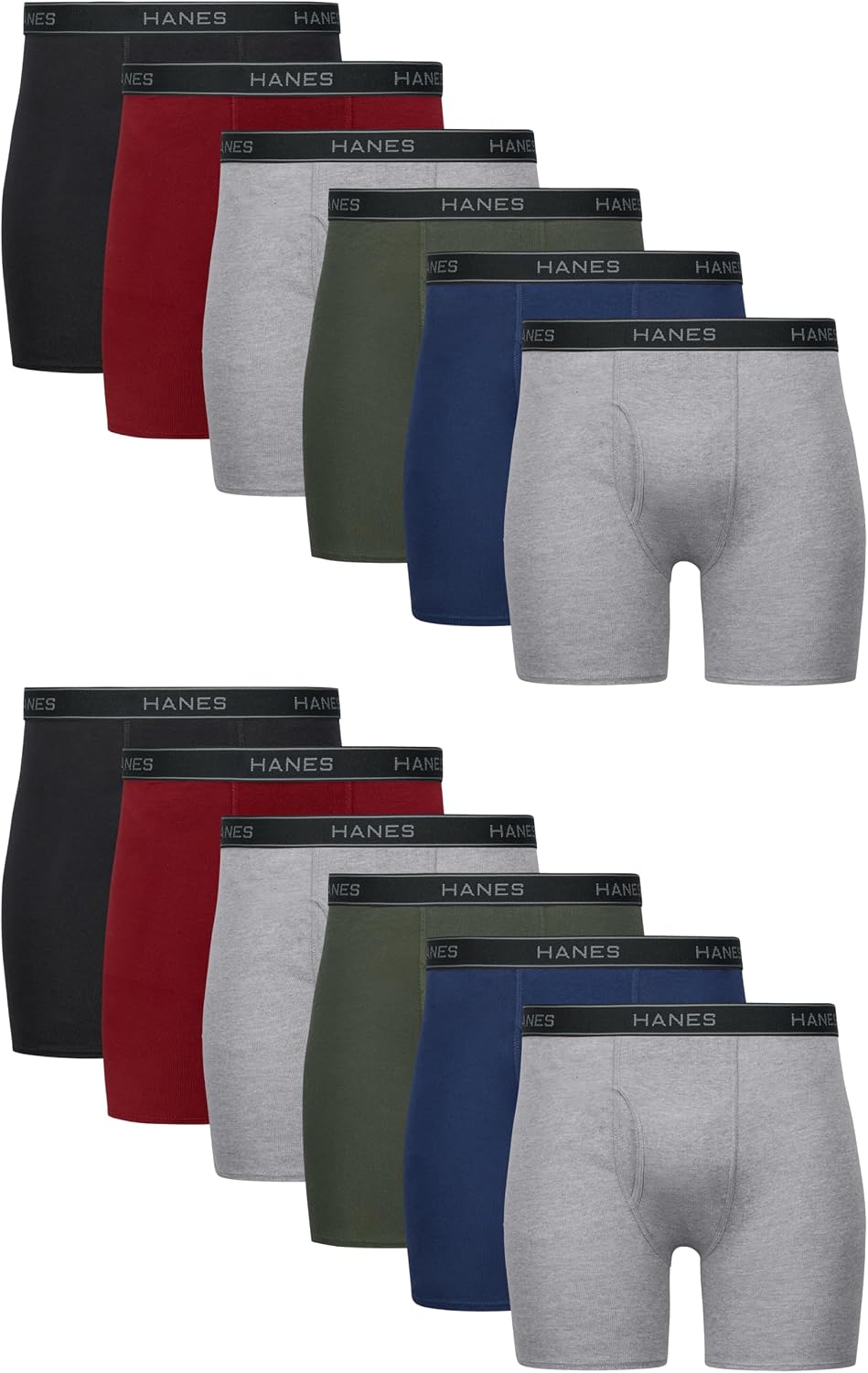 Detalle 2 de Hanes Men's Underwear Boxer Briefs Pack — Cool, Breathable Cotton Moisture-Wicking, No Ride Up