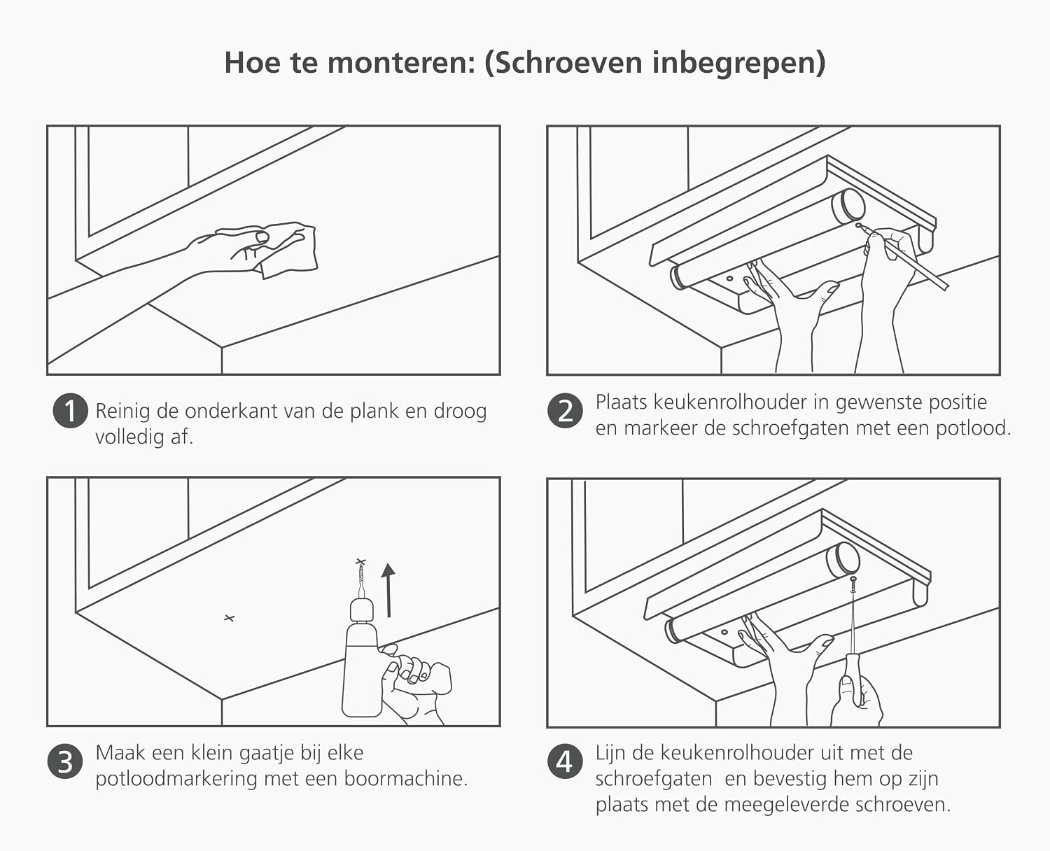 Detalle 1 de Joseph Joseph RollGrip onderkast-keukenrolhouder met veerarm, voor rollen tot 140 mm