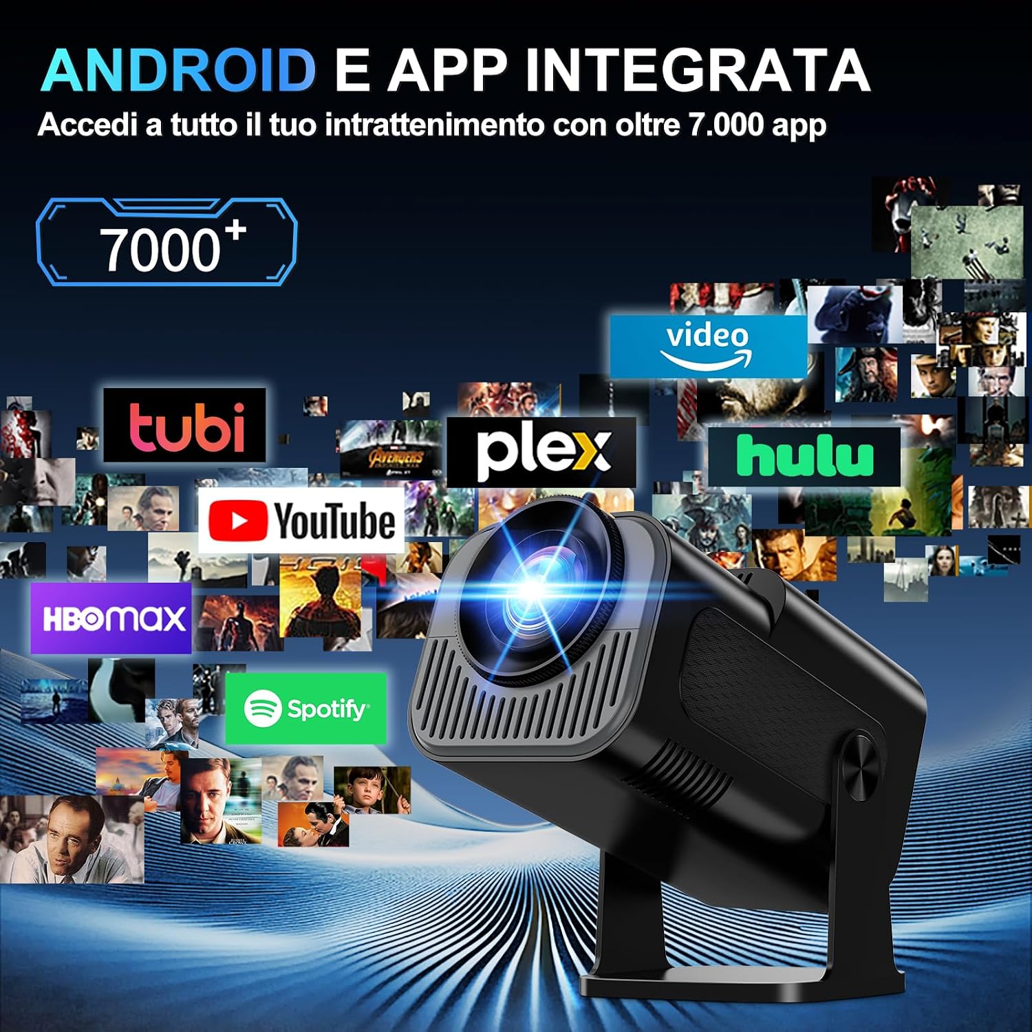 Thumbnail 1 de Proiettore [App integrata & 2026 Upgraded] 1080P/4K con WiFi 6 e Bluetooth 5.2 – Nero