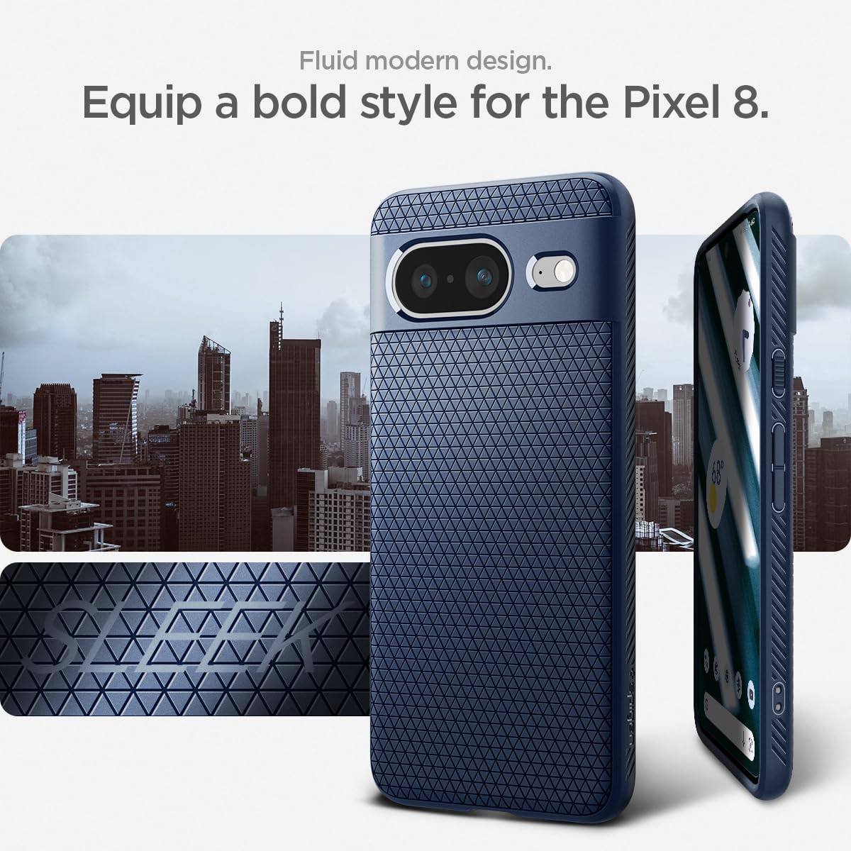 Detalle de Spigen Cover Liquid Air per Google Pixel 8 – Blu Notte