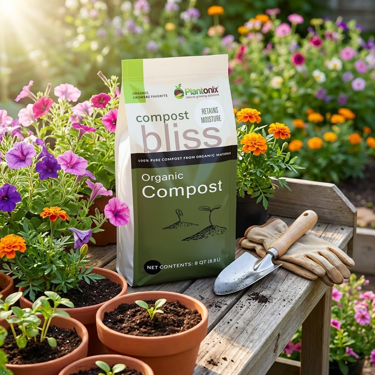 Thumbnail 6 de plantonix 199874021089 Compost, 8 Quarts, 100% Natural Soil Amendment