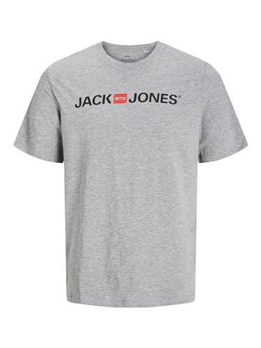 Detalle de Camiseta JACK & JONES Jjecorp Logo tee SS Crew Neck Noos – Gris Light Grey Melange, Slim Fit XX‑Large