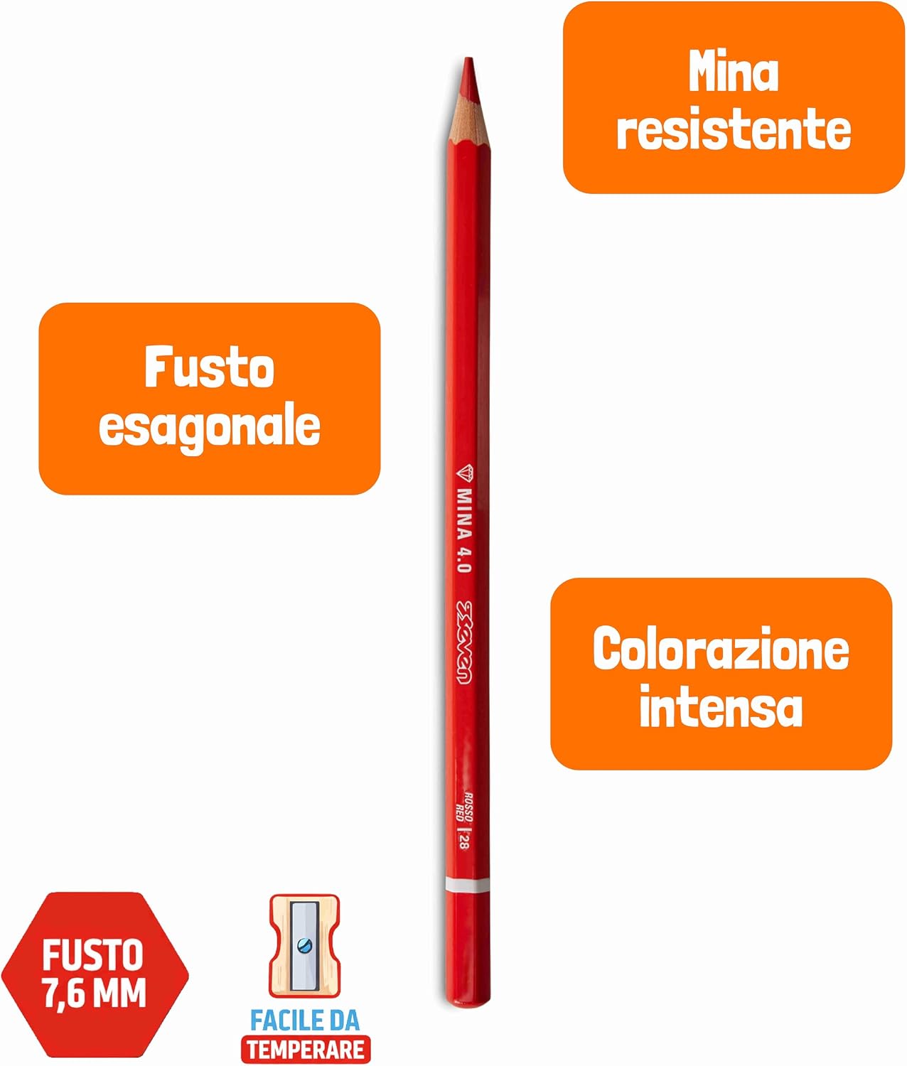 Detalle 1 de Seven Matite colorate 4.0, set da 24