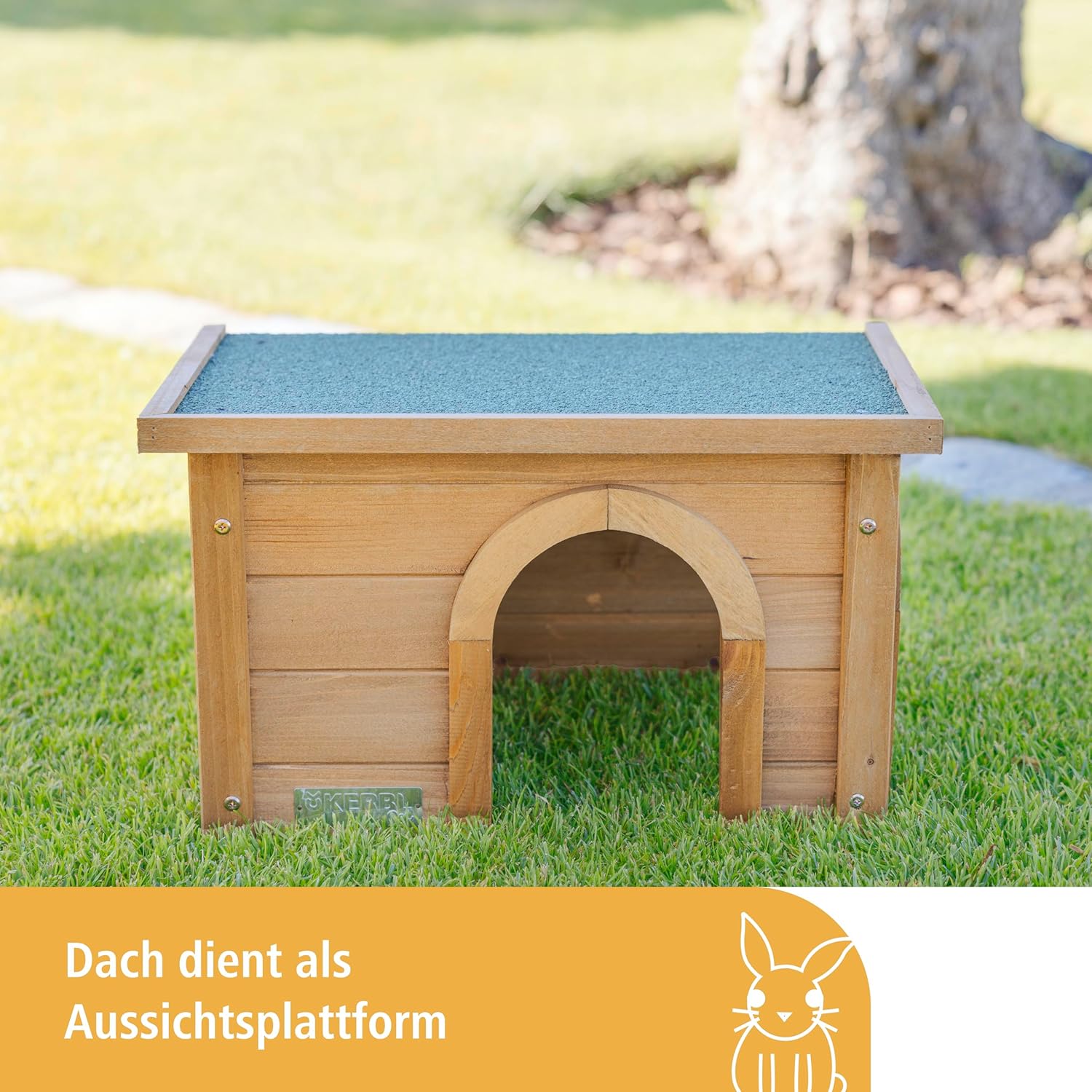 Detalle 2 de Kerbl Pet Nagerhaus – wetterfestes Kleintierhaus mit Dachplattform, 45x32x27 cm
