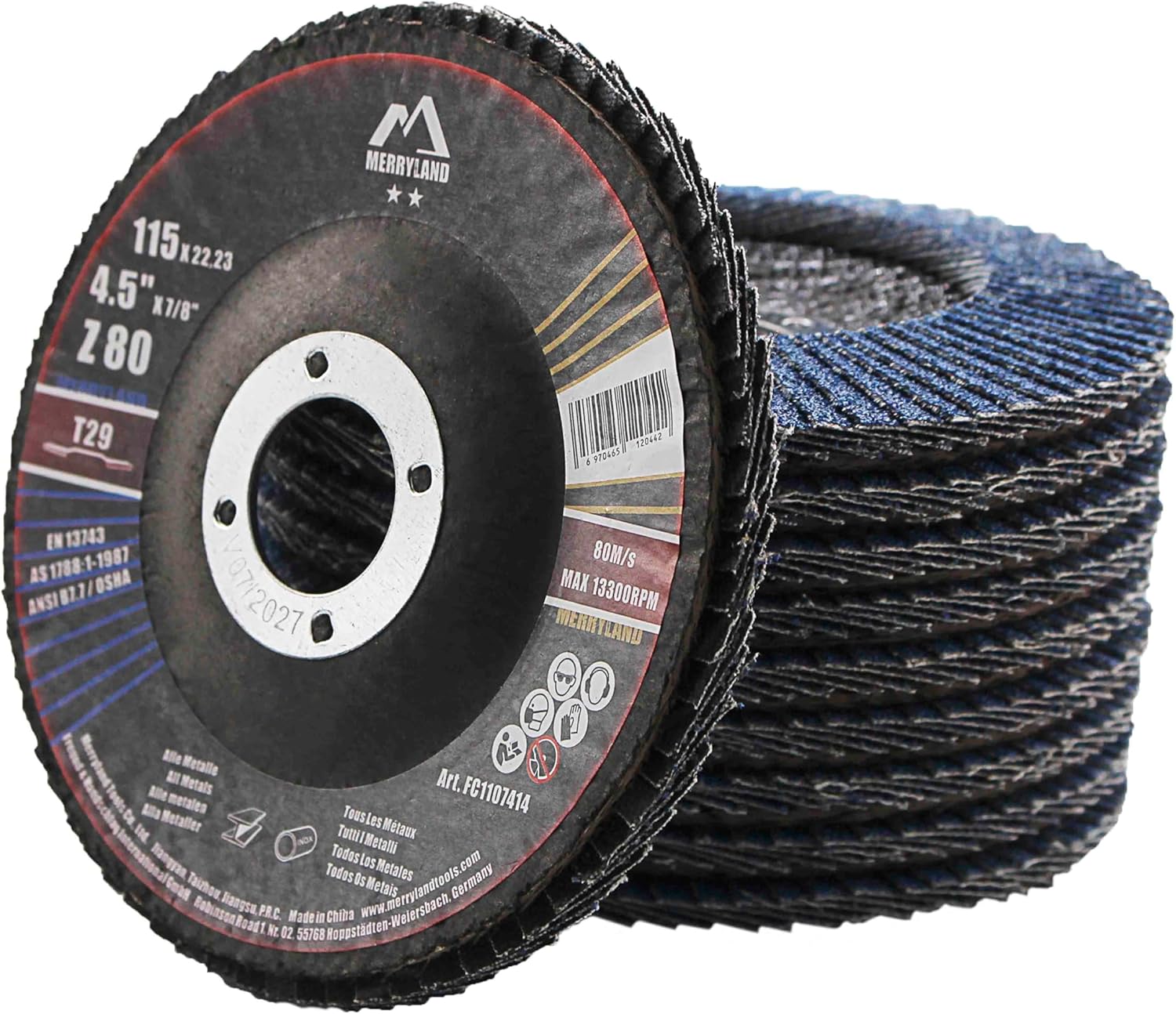 Merryland FC1107414-10 4.5 inch 80 Grit Flap Disc 🛠