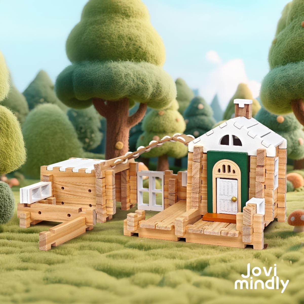 Thumbnail 4 de Jovi-mindly & Notchies 107-Piece Wooden Blocks with Door and Windows (No Printed Manual) for Ages 4–8