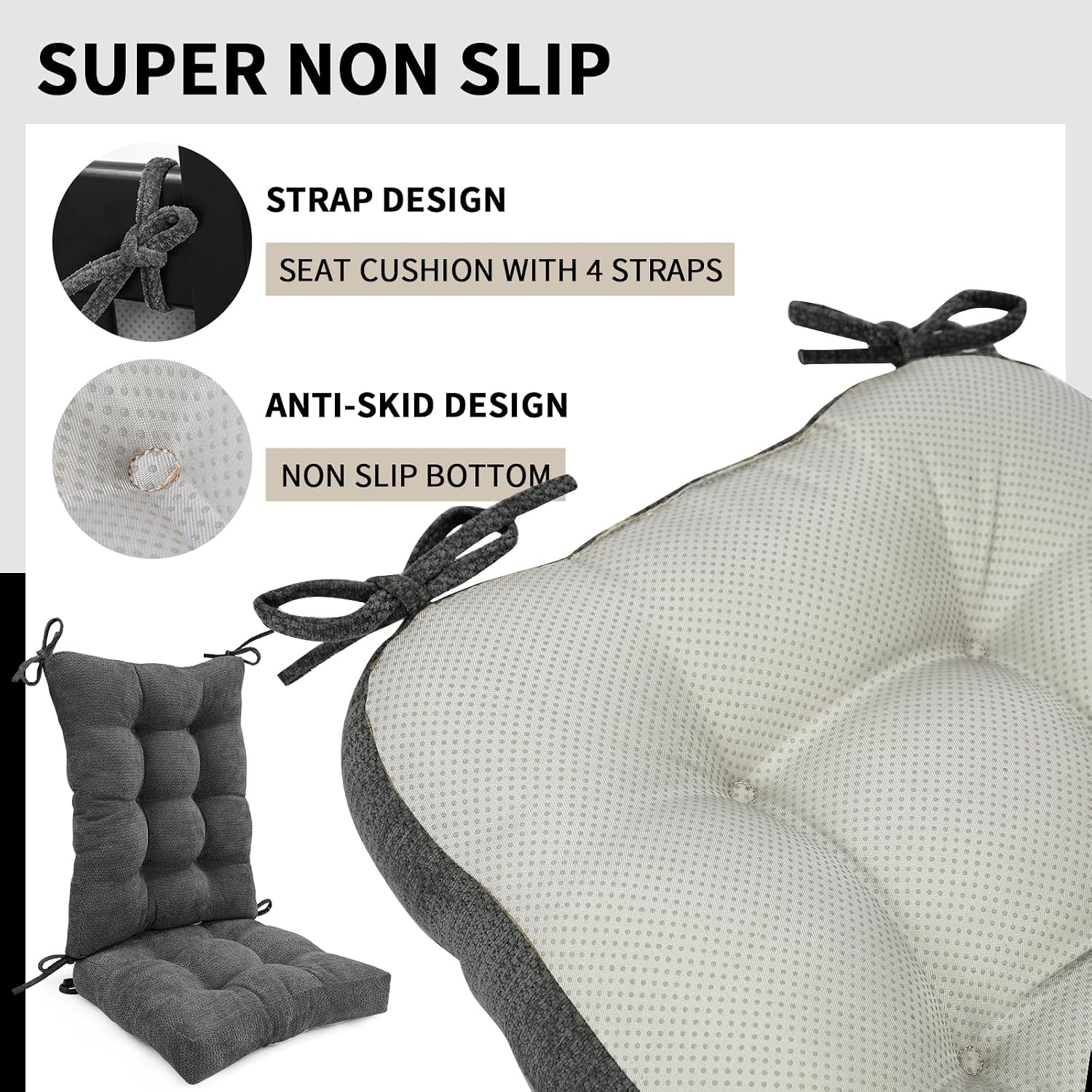 Detalle 1 de Glyzia Rocking Chair Cushion Set, Chenille