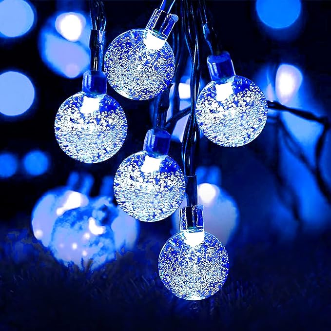 Detalle de Guirnalda de luces solares impermeables para exteriores, 50 luces 🌟