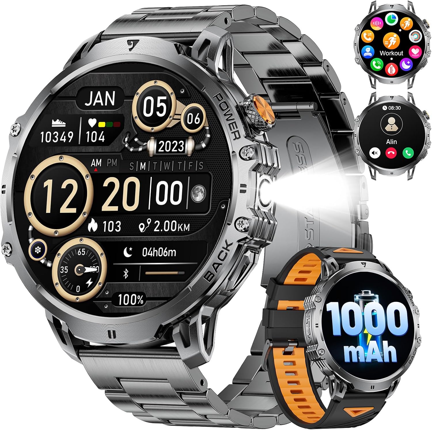 Detalle de LIGE SMART EF13-J smartwatch, 1,85 inch, bluetoothoproepen en 100+ sportmodi