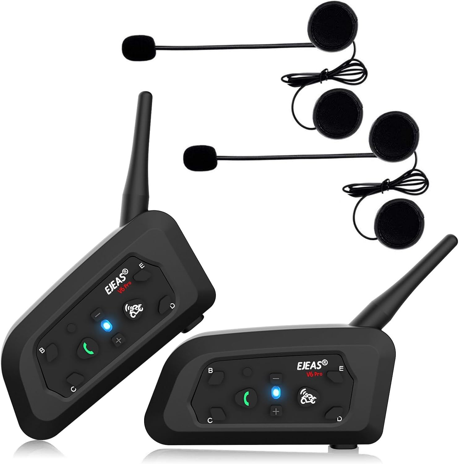Detalle de Ejeas V6Pro Intercom 1200m para casco