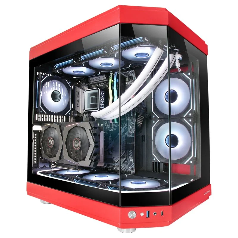 Detalle de Mars Gaming MC-3T Semitorre ATX roja con USB-C 3.0 🖥