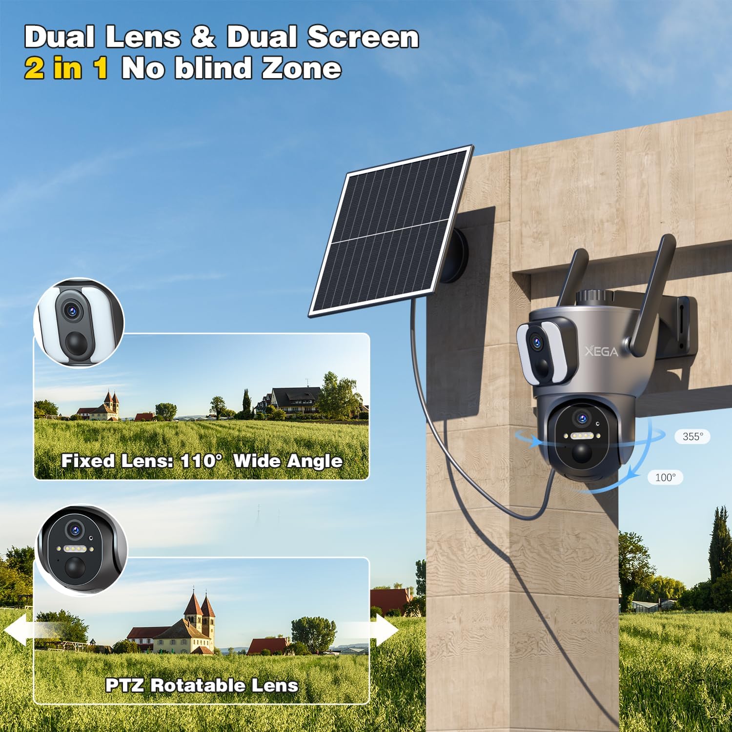 Thumbnail 2 de Xega 4G Dual Lens Security Camera