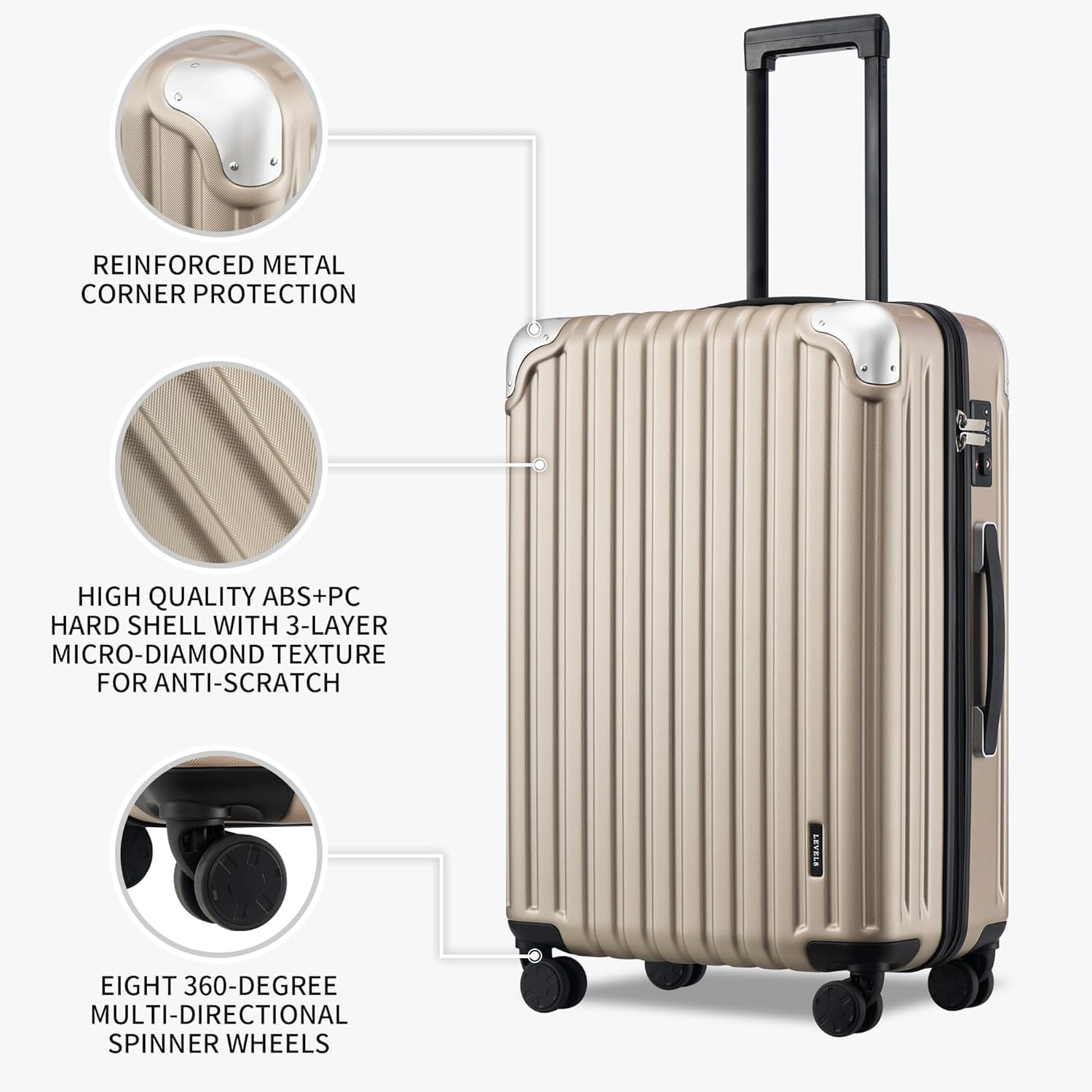 Thumbnail 1 de LEVEL8 Suitcase Set of 3 36L/68L/104L