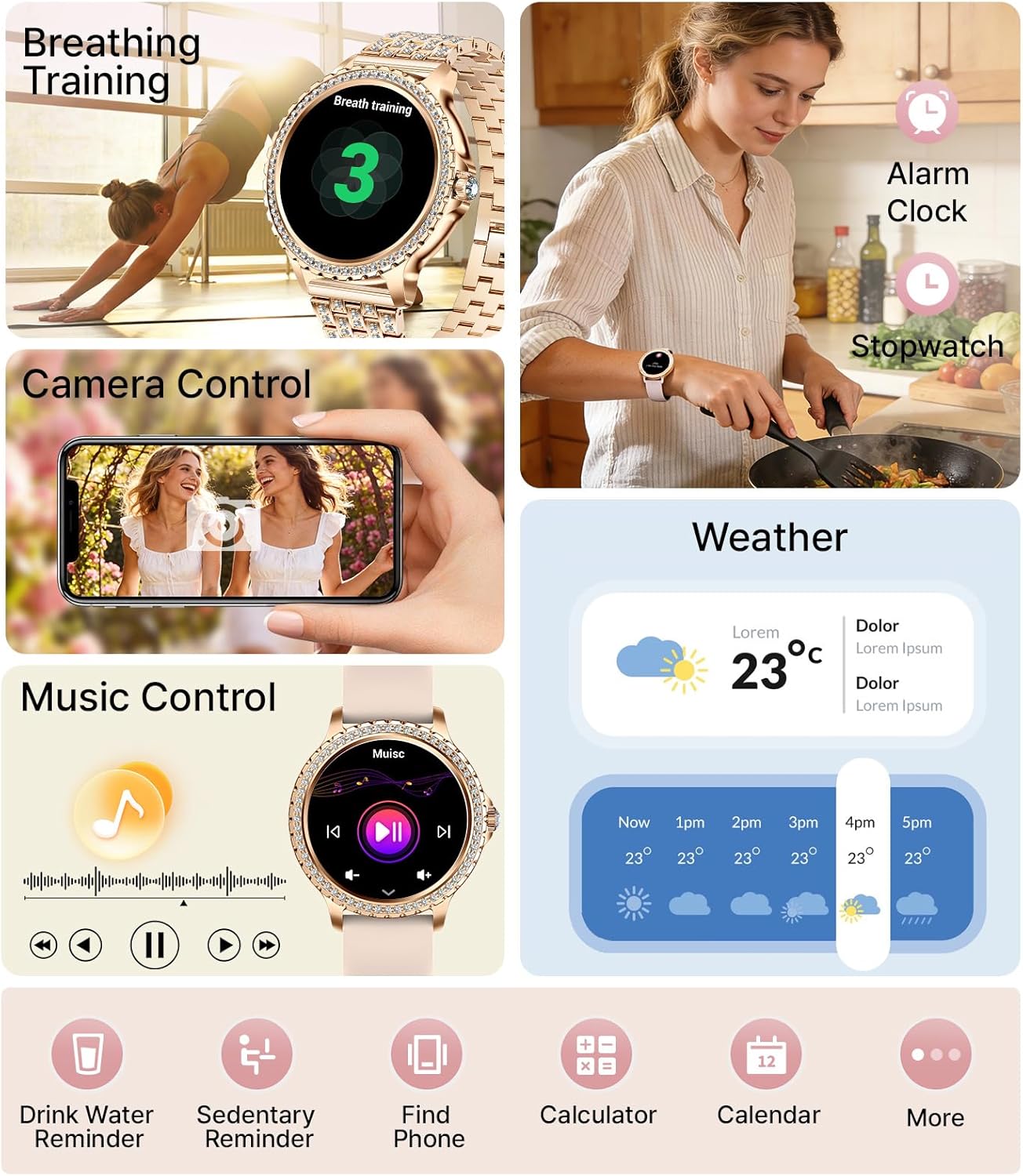 Thumbnail 6 de LIGE Women's Smart Watch 1.32" HD
