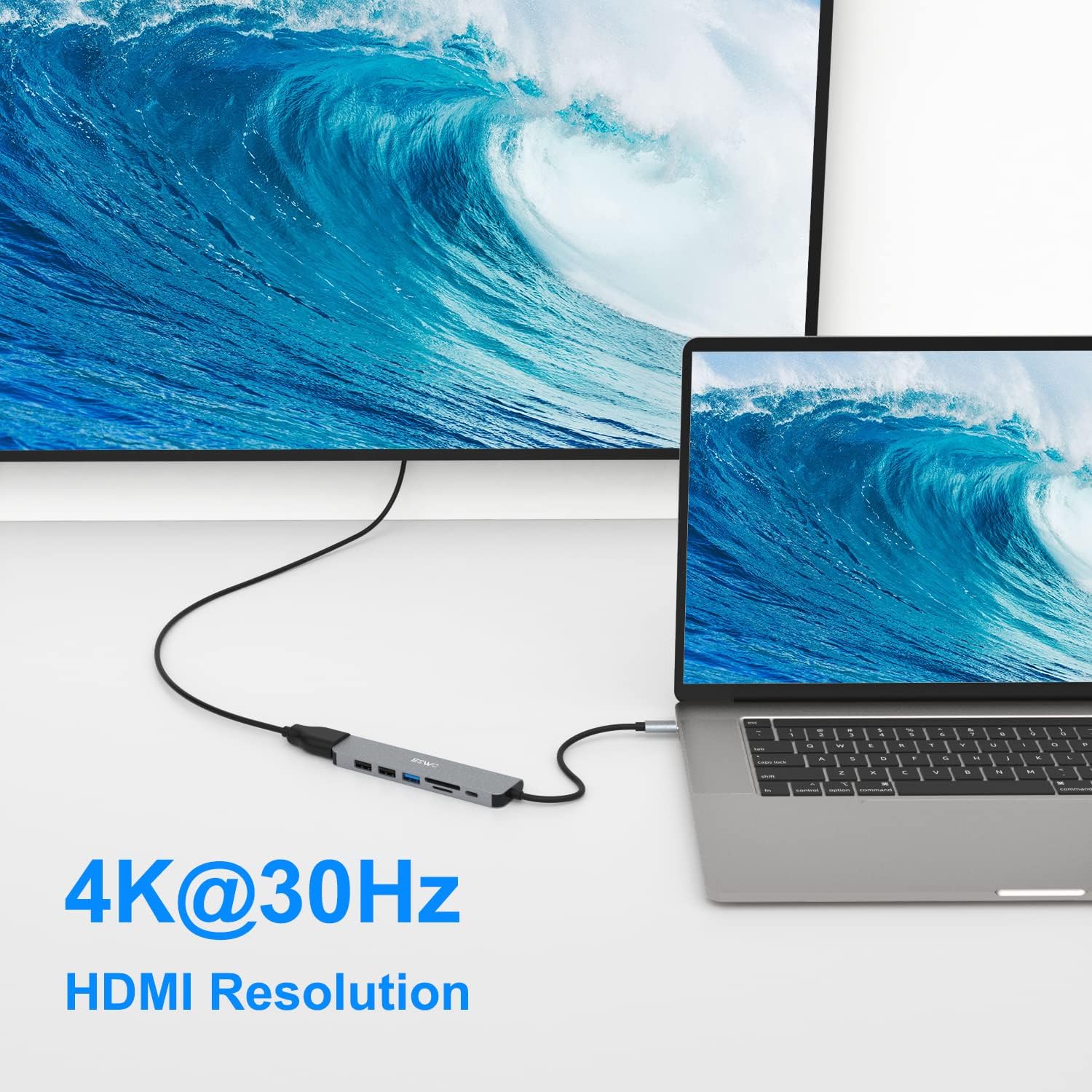 Thumbnail 2 de JESWO USB C Hub 7‑in‑1 with 4K HDMI and 100W PD 🔌