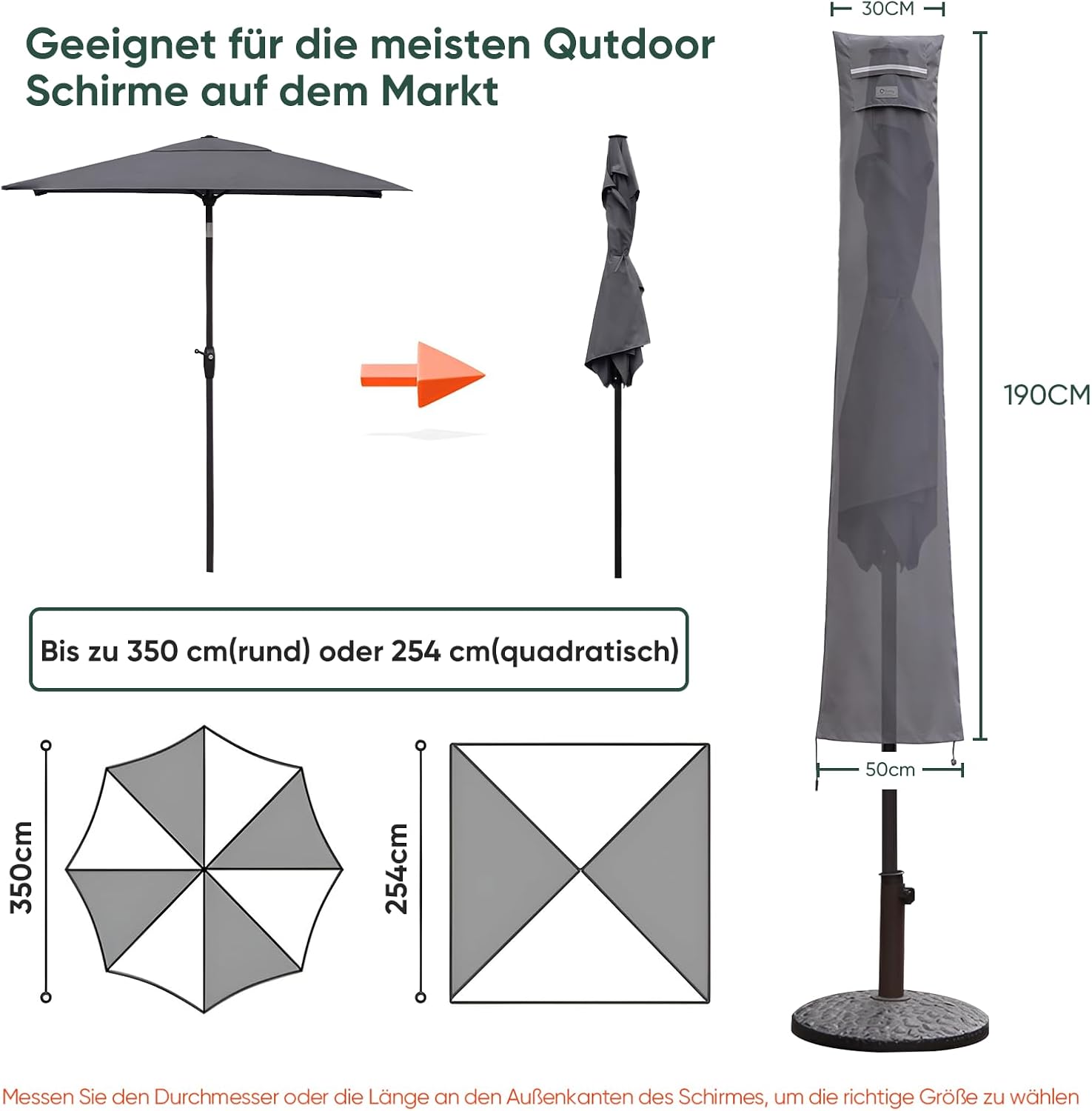 Detalle 2 de Sekey Carcasa Gris para Sombrilla 350 cm ☂