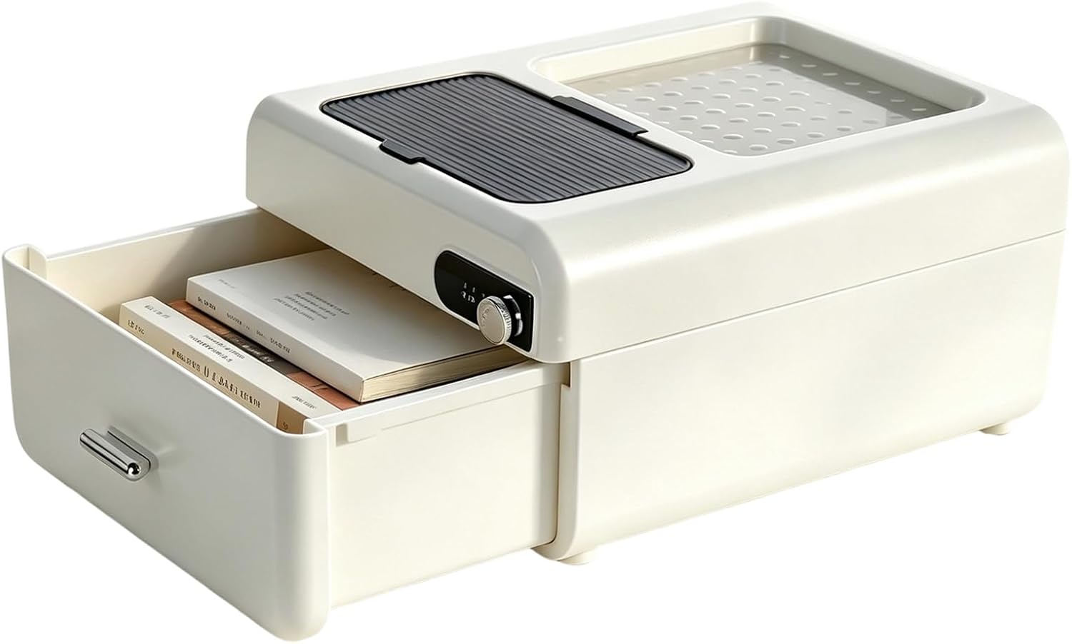 Detalle de Uotyle Lockable Storage Container, 11L White Drawer with 3-Digit Lock
