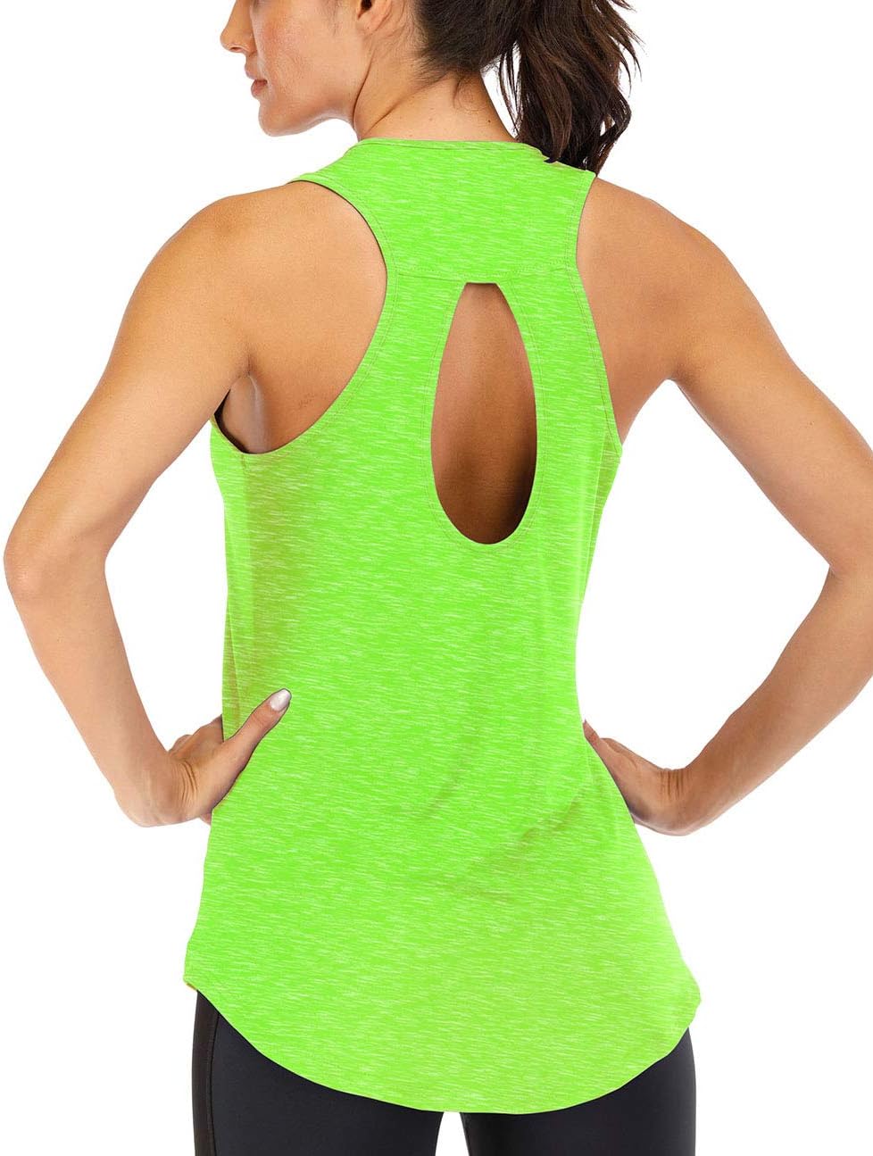 Detalle de ICTIVE Débardeur de Yoga pour Femmes Ample — Dos nu avec ouverture en forme de serrure