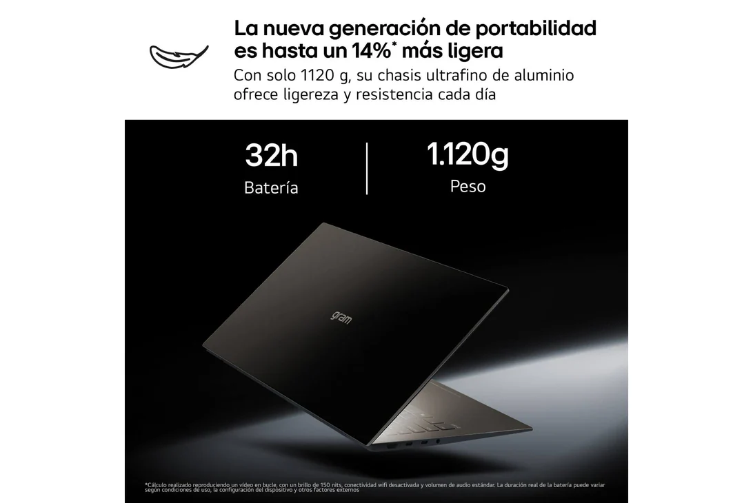 Thumbnail 2 de LG gram 14Z95U 14": portátil ligero con Ryzen AI, 32 GB RAM y pantalla IPS 1200p
