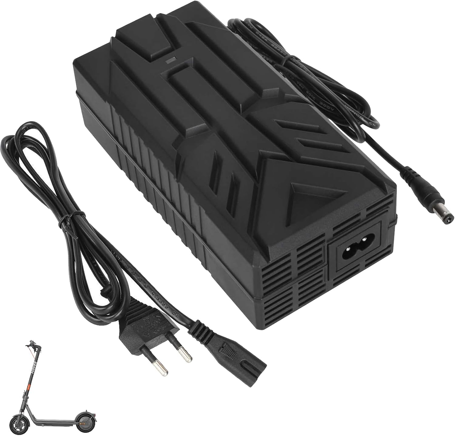 Detalle de VOLOHAS 42V-54,6V 2A Ladegerät für Kukirin G2, Joyor Y10 – vielseitiges Schnellladegerät
