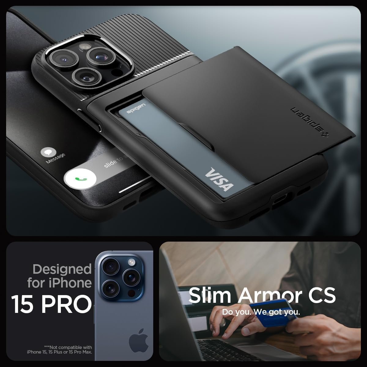 Thumbnail 1 de Spigen Slim Armor CS iPhone 15 Pro coque portefeuille