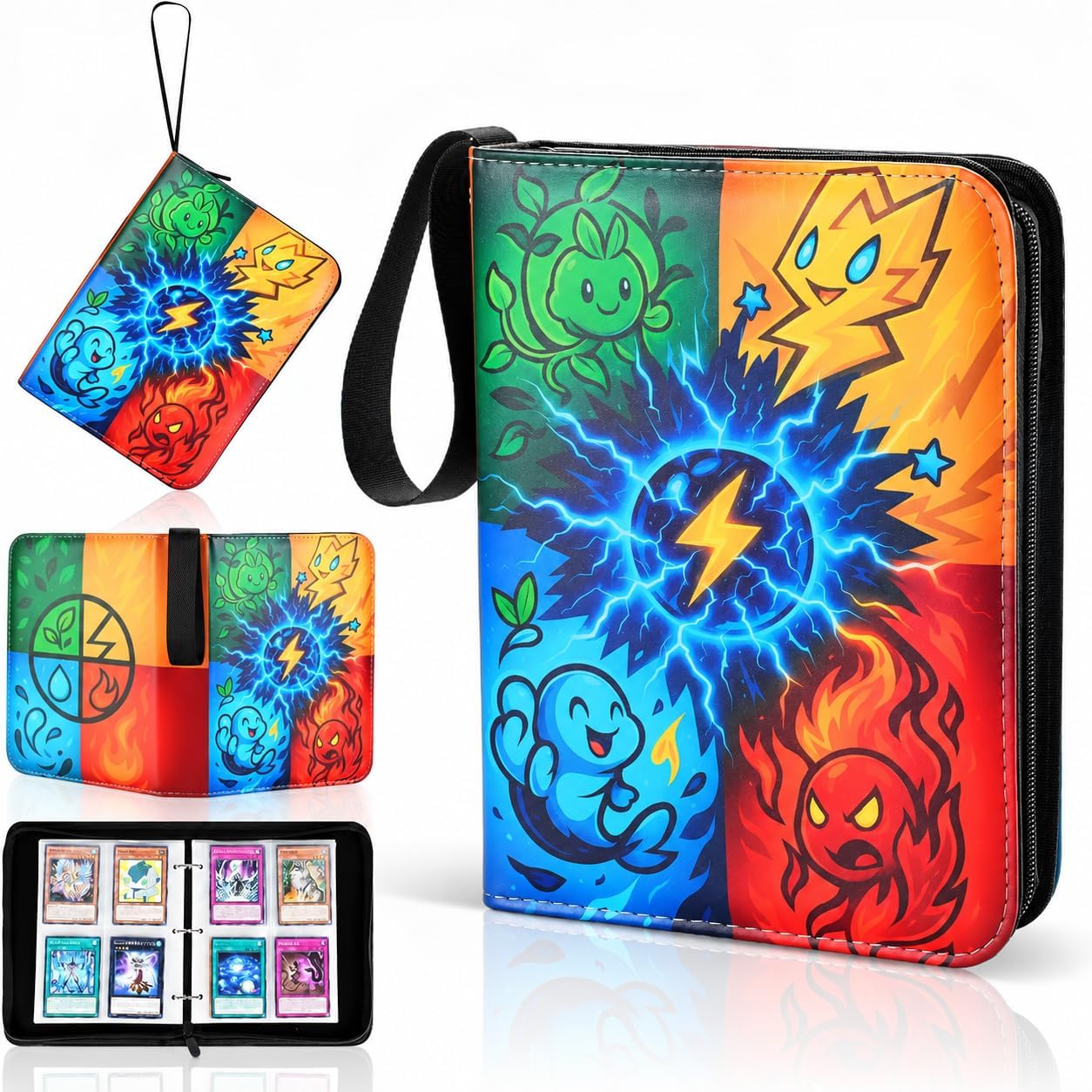 Detalle de CNCY glq-1 4-Pocket Trading Card Binder, 480-Card Capacity, PU Leather