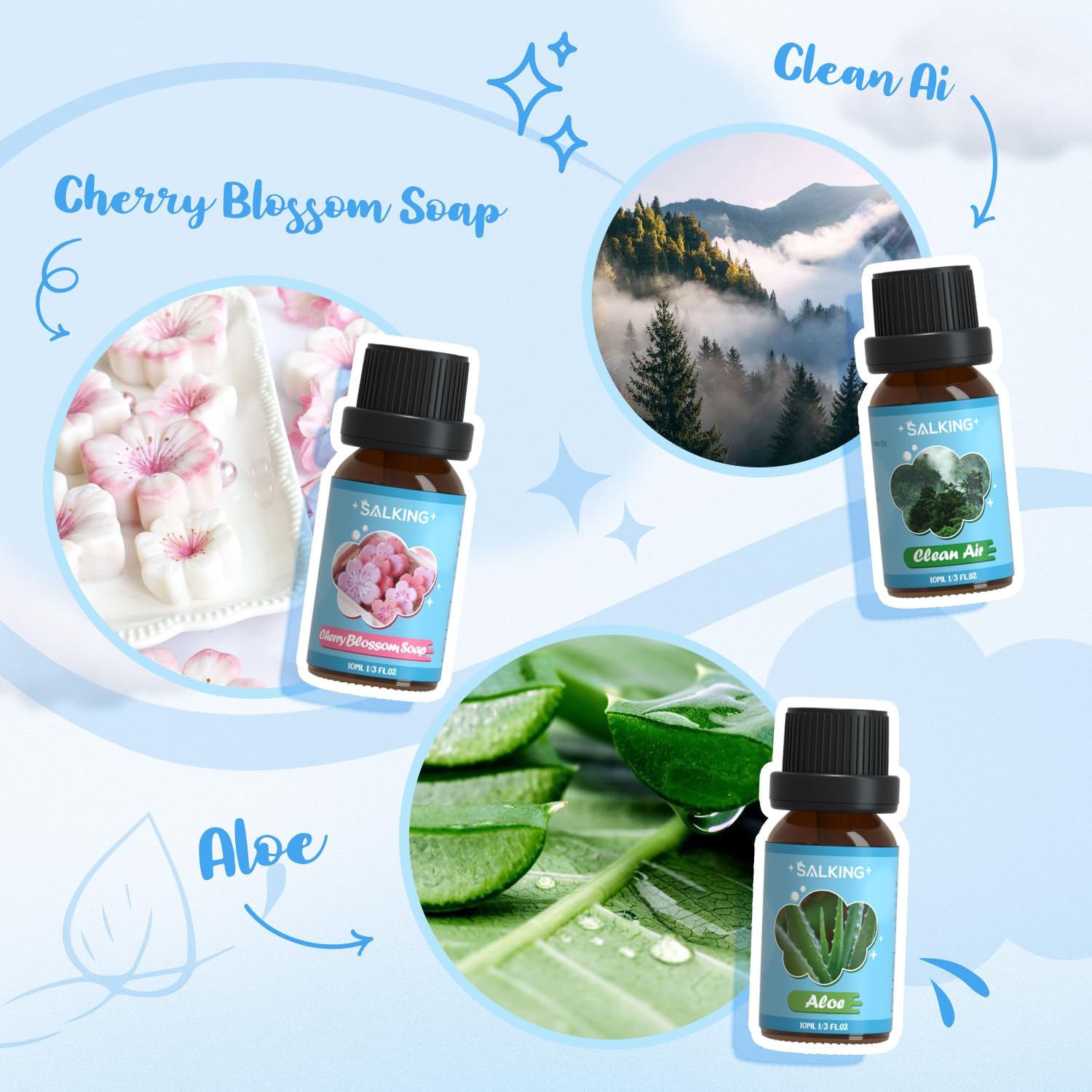 Thumbnail 3 de SALKING Sauber Ätherische Öle Set (6×10 ml) für Diffuser & Luftbefeuchter – clean Duftöle im Geschenkset