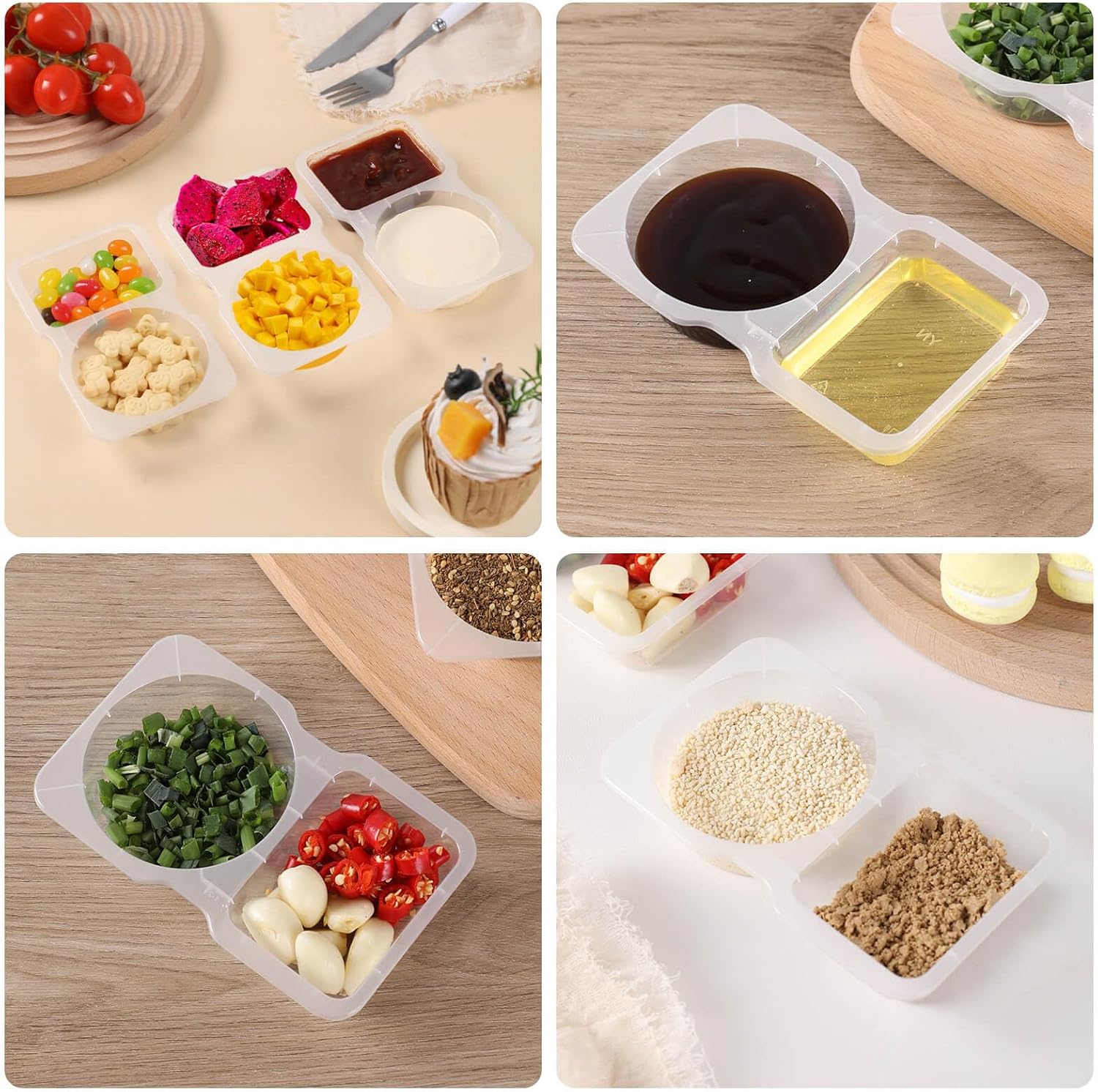 Thumbnail 3 de ABEJFIC Double Compartment Condiment Containers 15 🍽