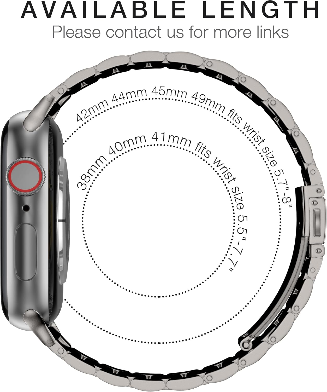 Detalle de OULUOQI Stainless Steel Apple Watch Band for 38–49mm