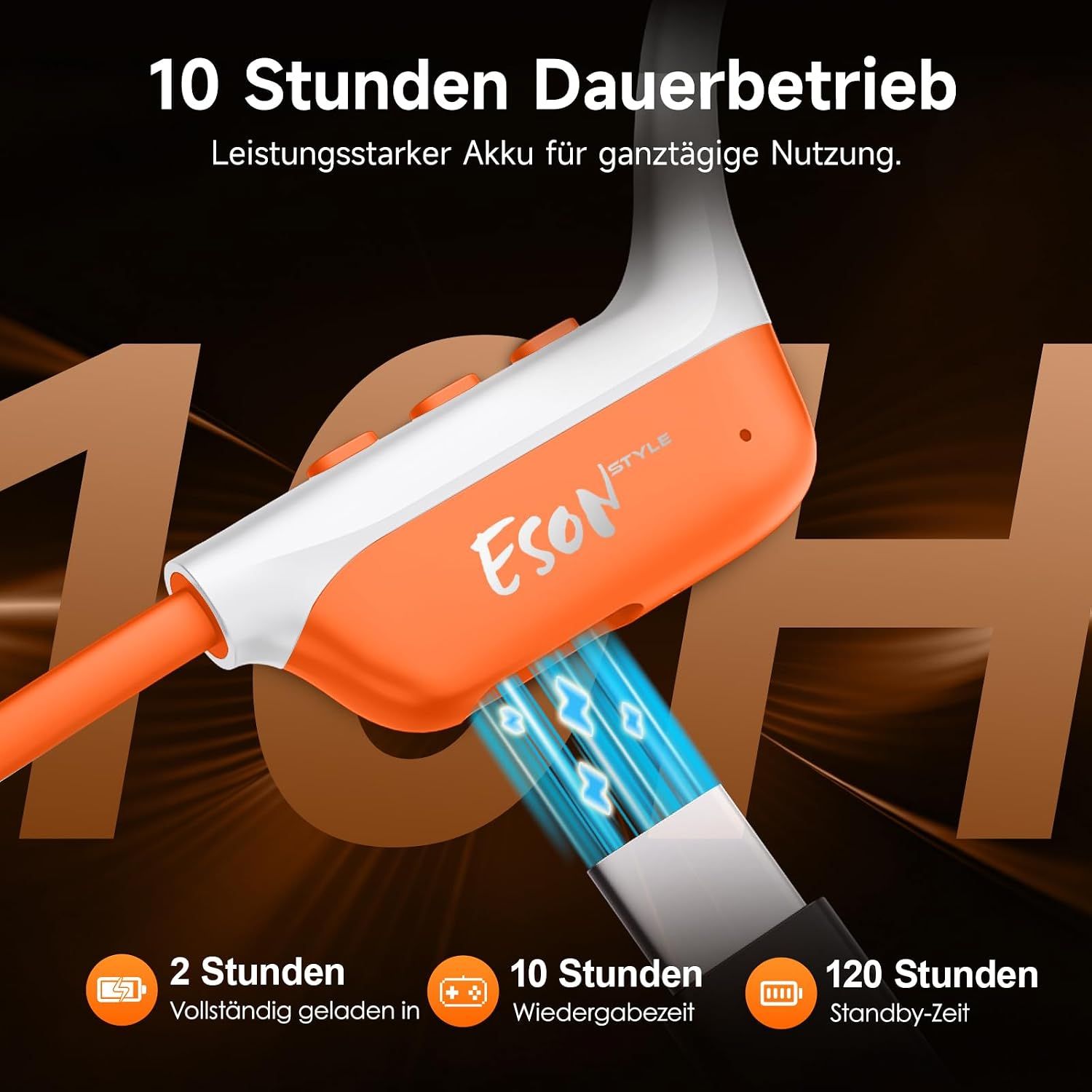 Thumbnail 6 de esonstyle Knochenleitung-Kopfhörer Bluetooth 6.0, IPX7 – Open-Ear, 10 Std. Akku, wasserdicht