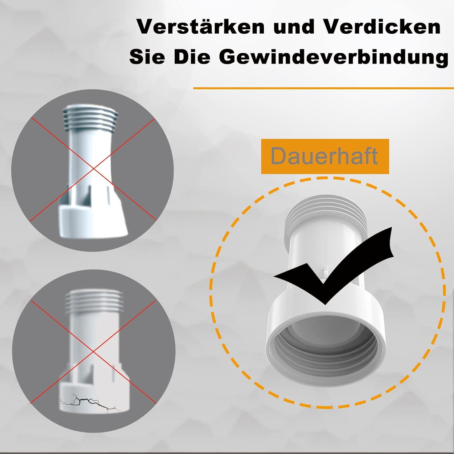 Detalle 2 de 4BAOHUI IBC Tank Zubehör: S60x6 Verlängerung Distanzstück mit PVC-Dichtung