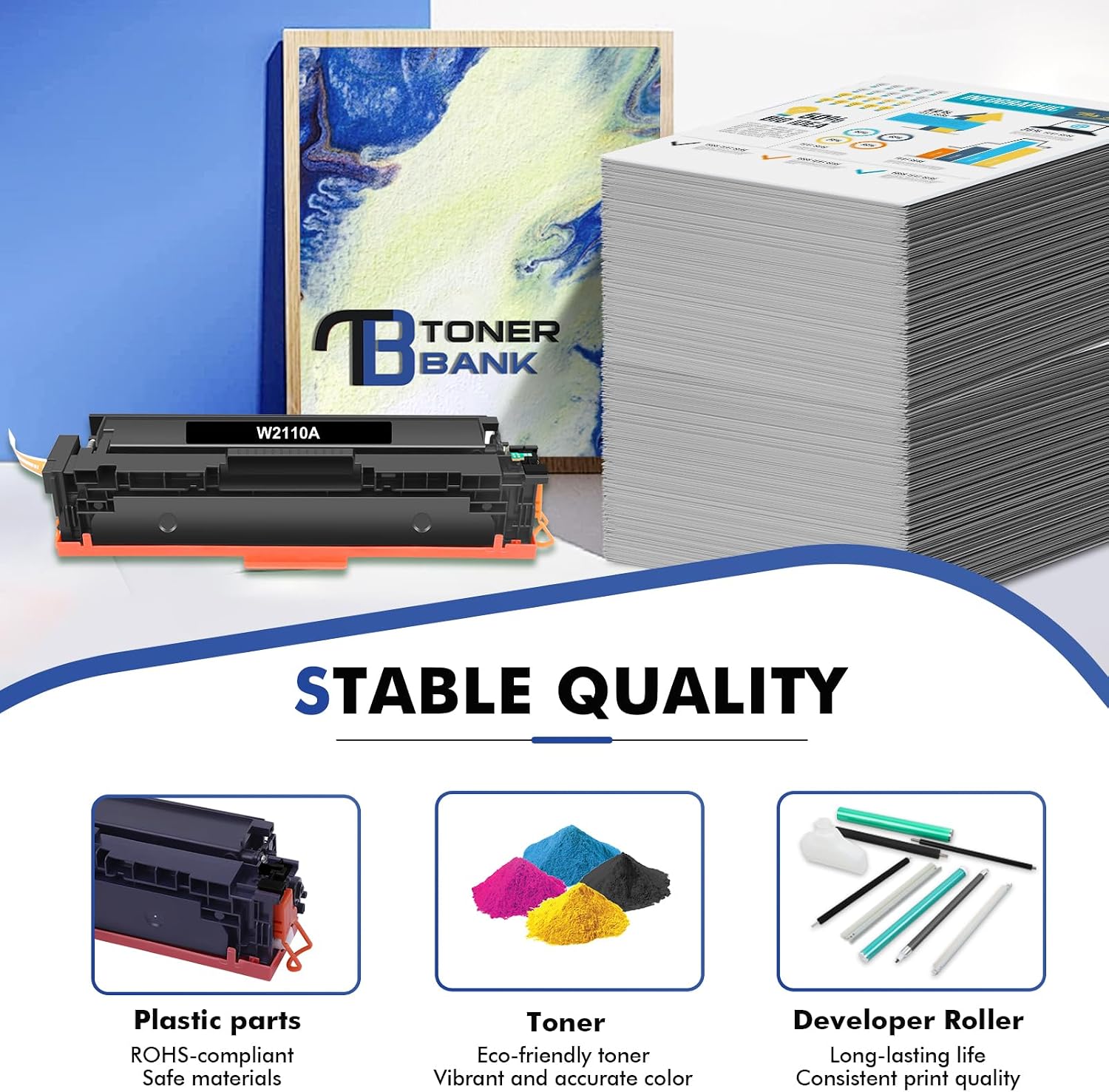Detalle de Toner Bank 206A Toner Cartridges 4 Pack with Chip for HP Color LaserJet Pro