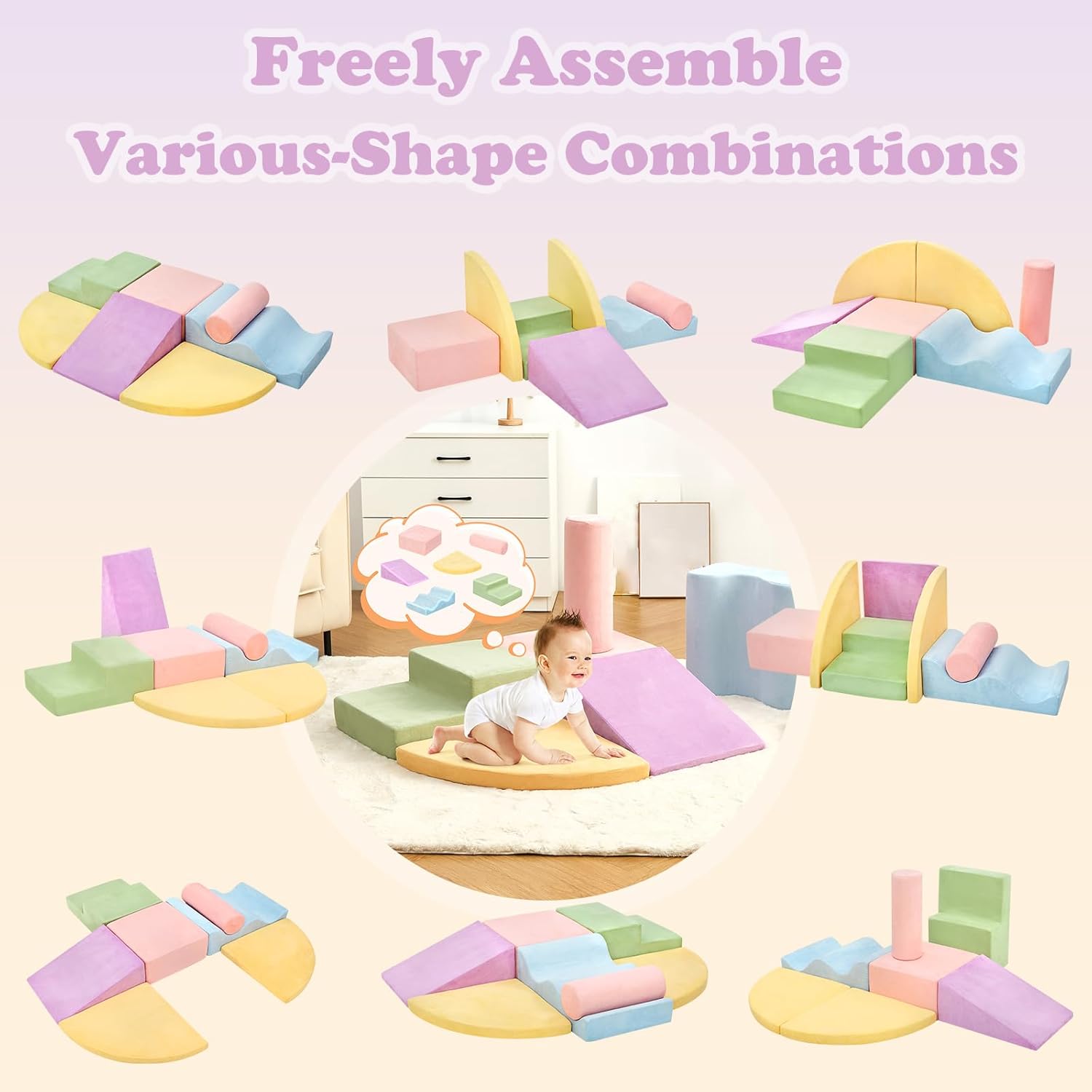 Thumbnail 2 de QUCHI 7-Piece Climbing Blocks for Toddlers