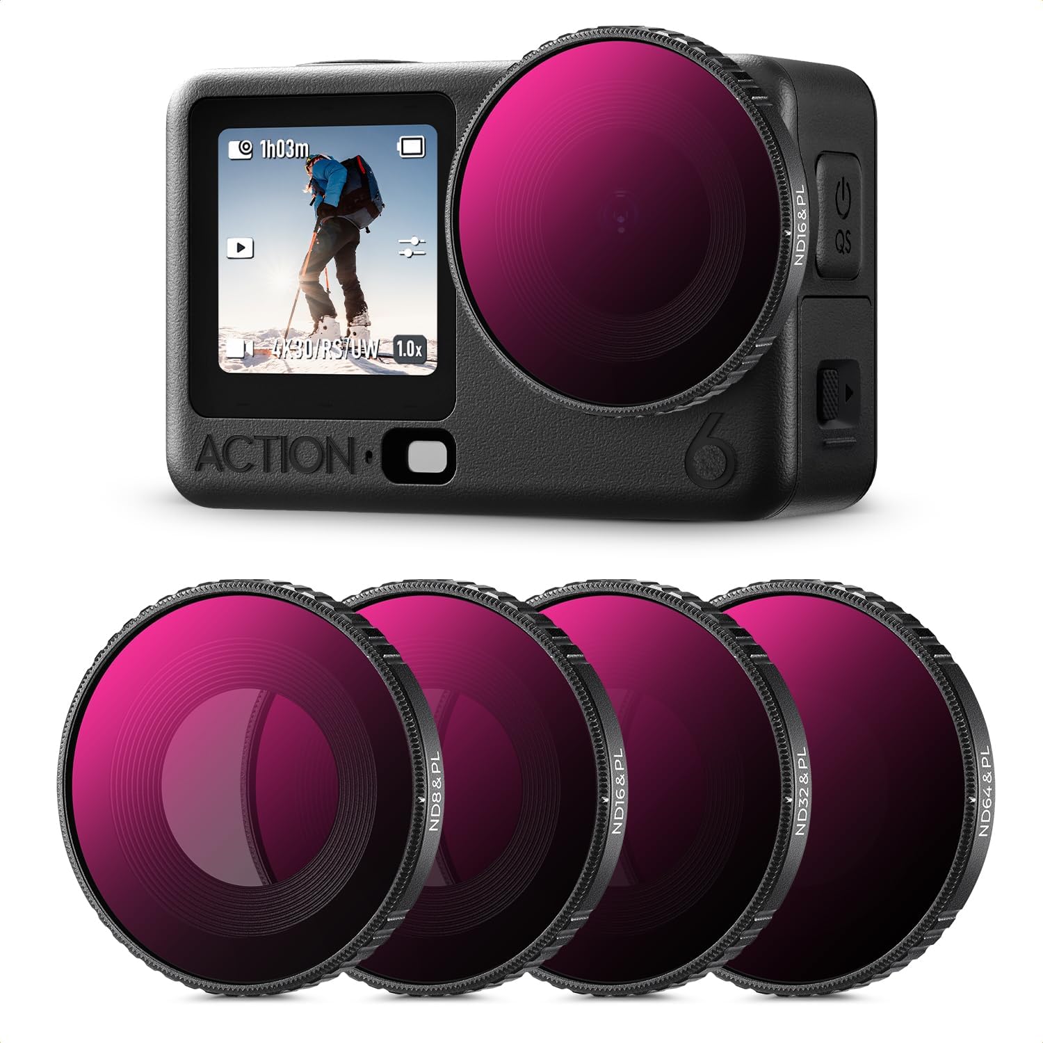 Thumbnail 6 de K&F CONCEPT Kit Filtri ND per DJI Osmo Action 6 – ND8/ND16/ND32/ND64 in vetro ottico