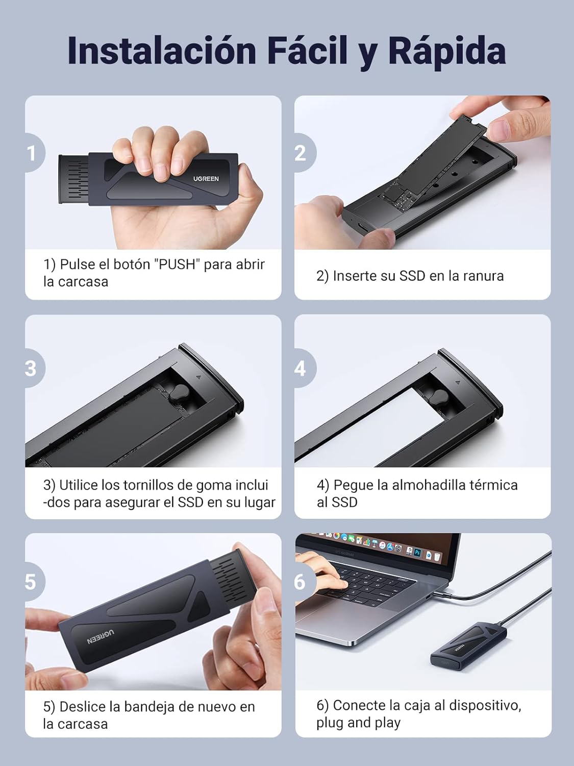 Thumbnail 6 de UGREEN Caja SSD M2 NVMe con UASP USB C 3.2 🚀