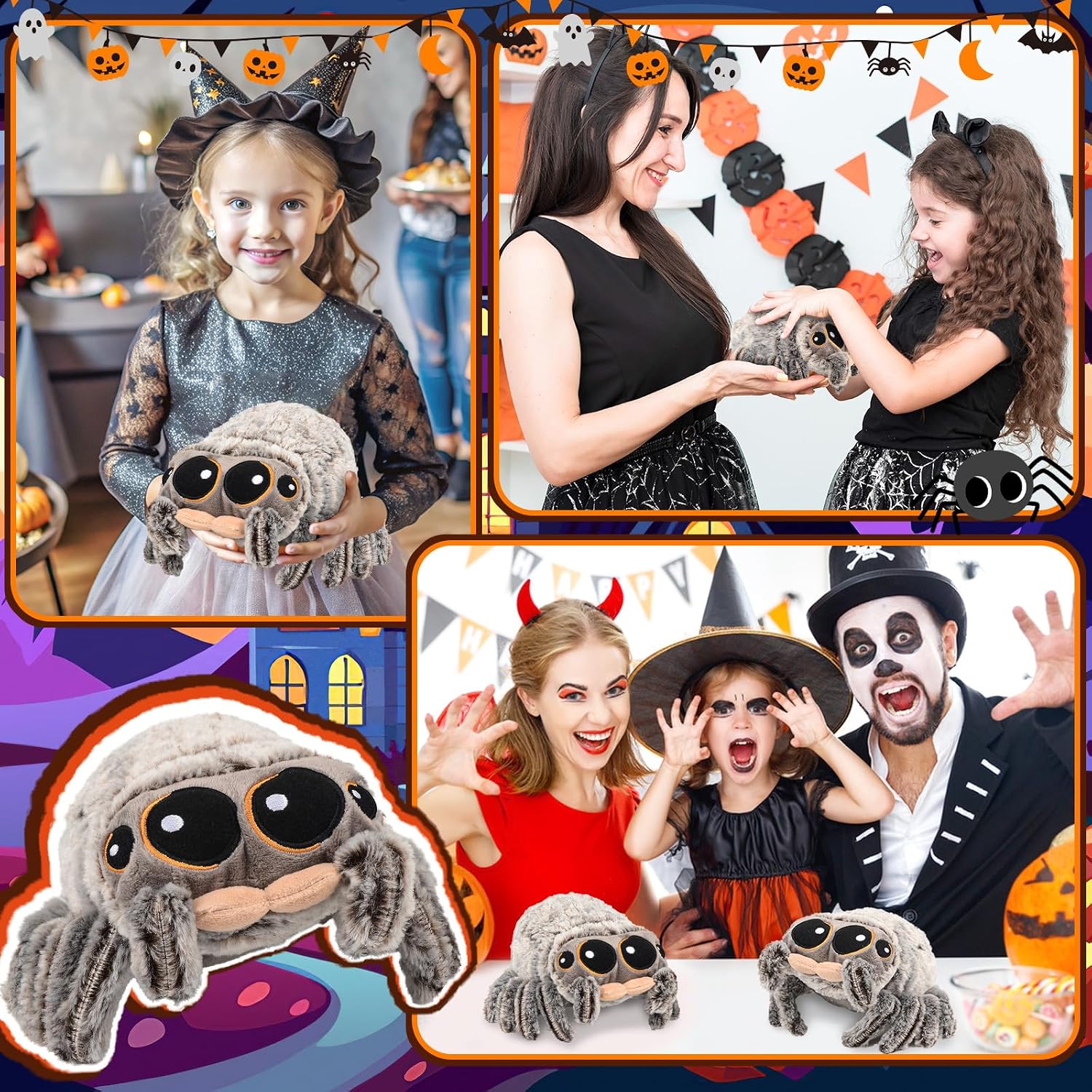 Thumbnail 6 de COLEESON Halloween Spider Soft Toy, 20 cm Plush with Big Eyes