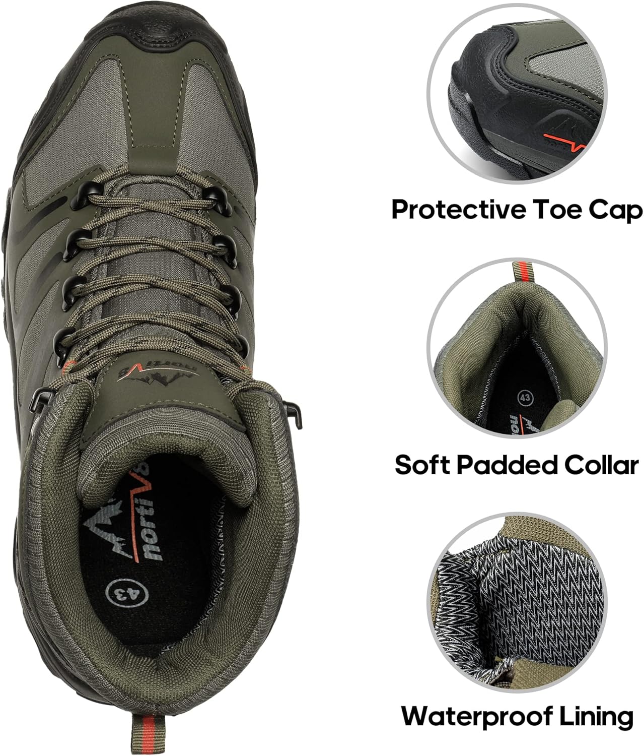 Thumbnail 3 de NORTIV 8 Herren Outdoorschuhe Trekkingstiefel „Armadillo“ – wasserdicht für Wandern & Bergsteigen
