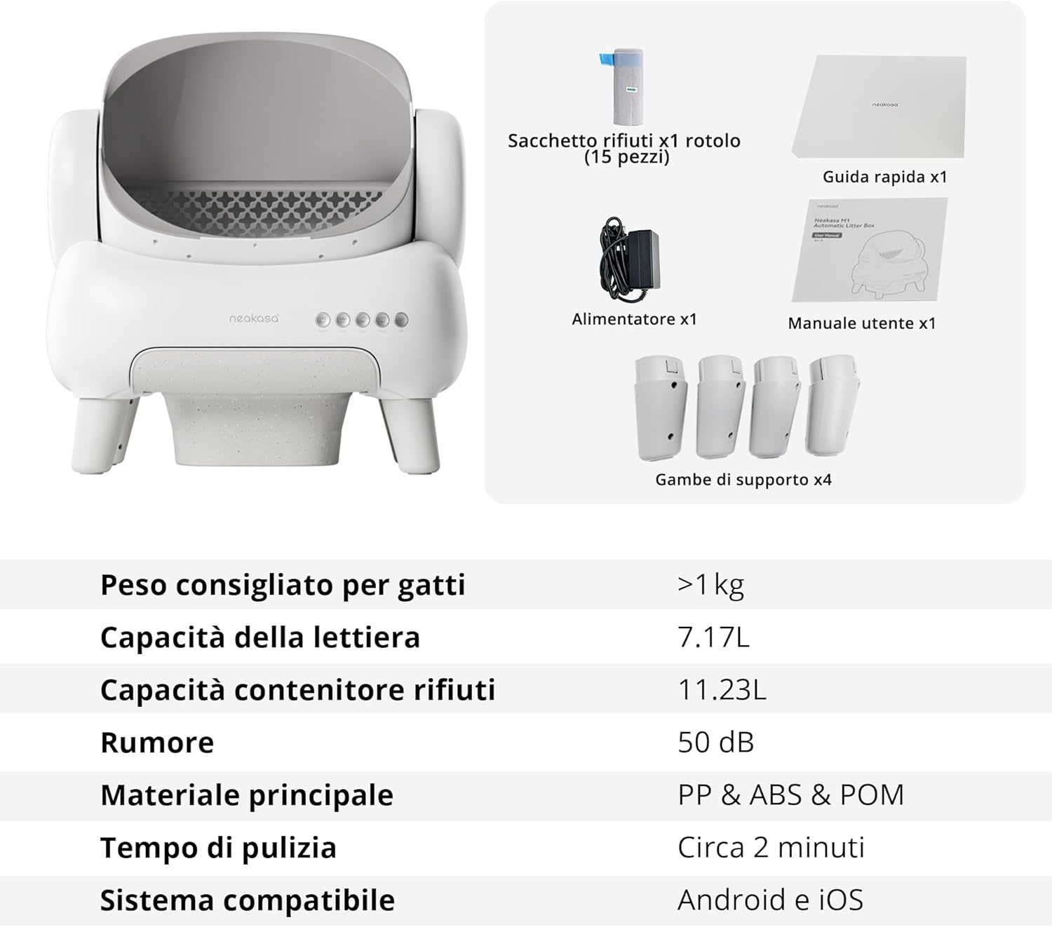 Thumbnail 6 de Neakasa M1 Lite lettiera automatica per gatti aperta e autolavante con app