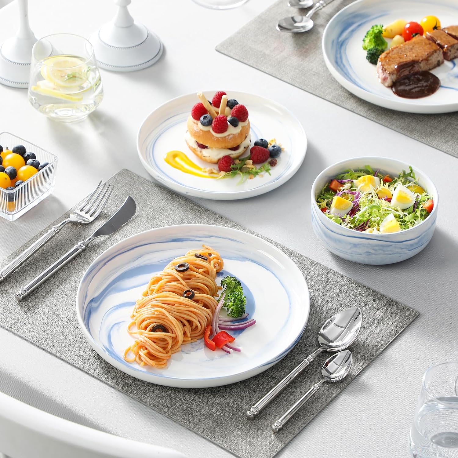 Thumbnail 4 de MALACASA LUNA 12-piece porcelain dinnerware set 🍽