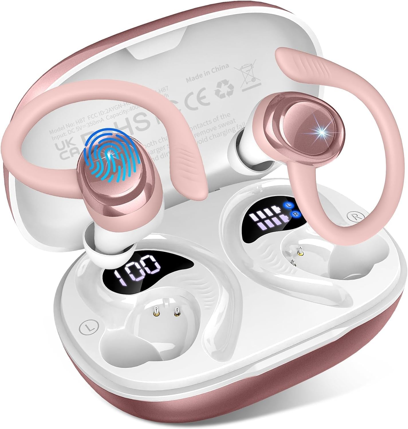 Detalle de Cuffie Bluetooth Sport con ANC ENC, EQ personalizzabile e 50 ore di autonomia – Zemyee Life