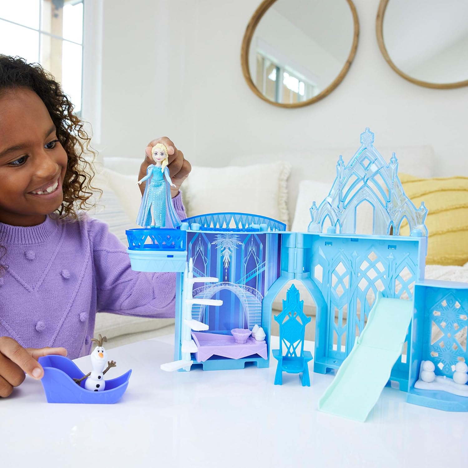 Detalle de マテル JNJ29 アナと雪の女王 エルサとこおりのおしろ プレイセット