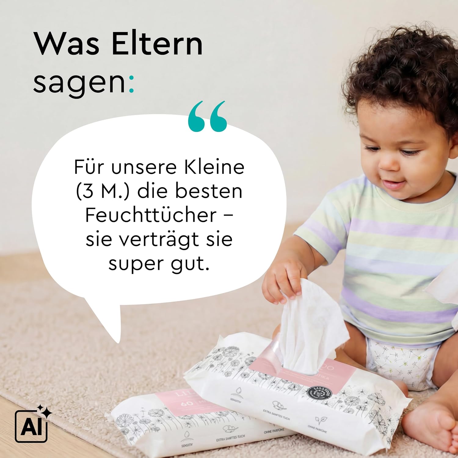 Thumbnail 6 de LILLYDOO Feuchttücher mit Präbiotika – 600 Stück (10 x 60) für empfindliche Babyhaut, plastikfrei
