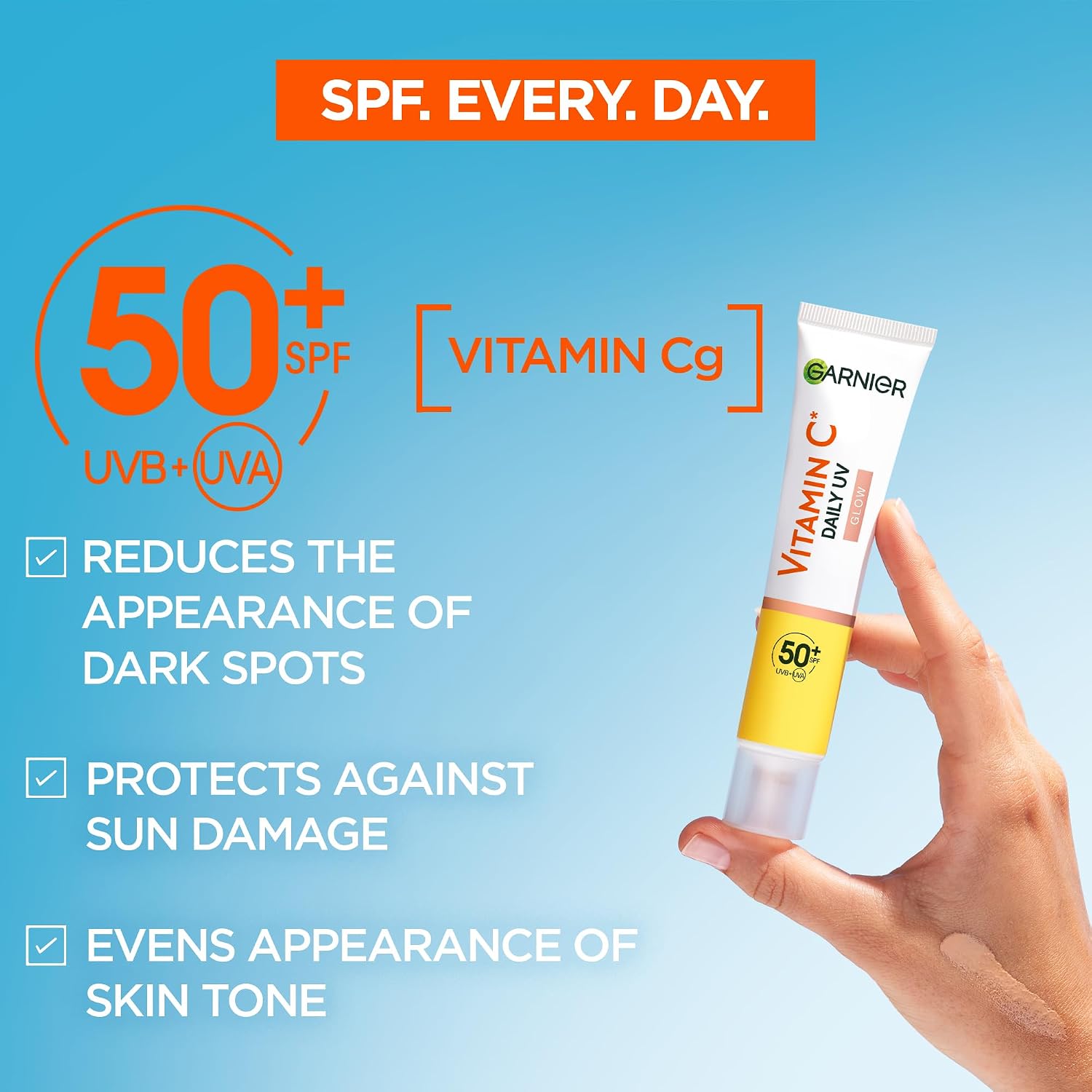 Detalle de Garnier Vitamin C Daily UV Brightening Fluid Sheer Glow, SPF50+, 40ml