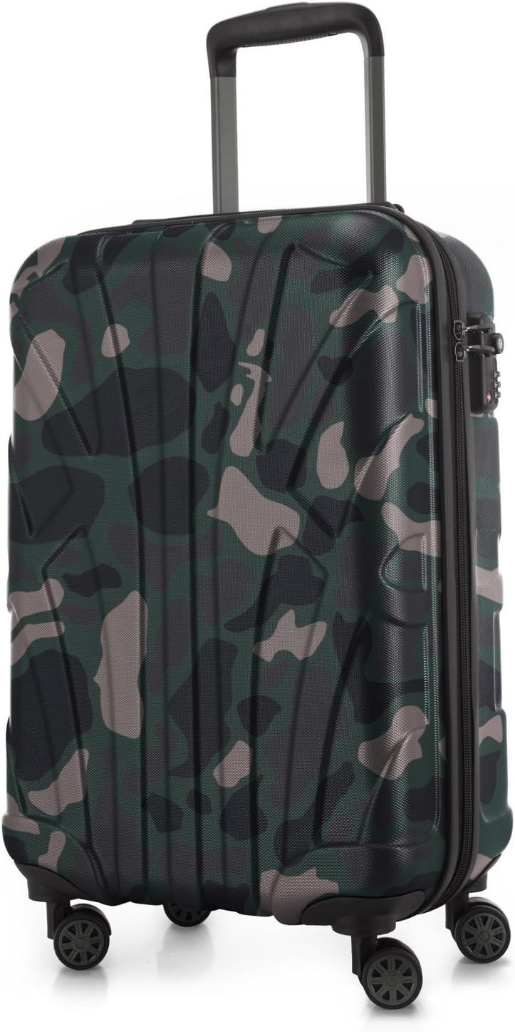 Detalle de SUITLINE Valigia da cabina rigida 55 cm – 34 L, camouflage, 4 ruote doppie, TSA, ABS opaco