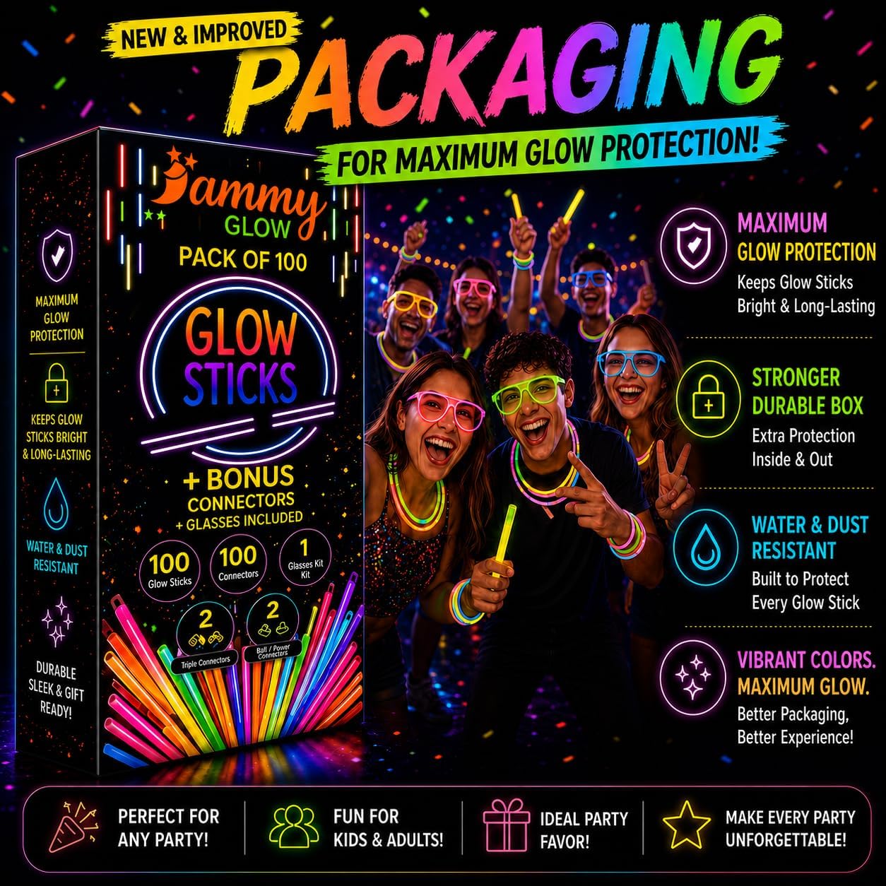 Detalle de Glow Sticks 100 pack 8 inch