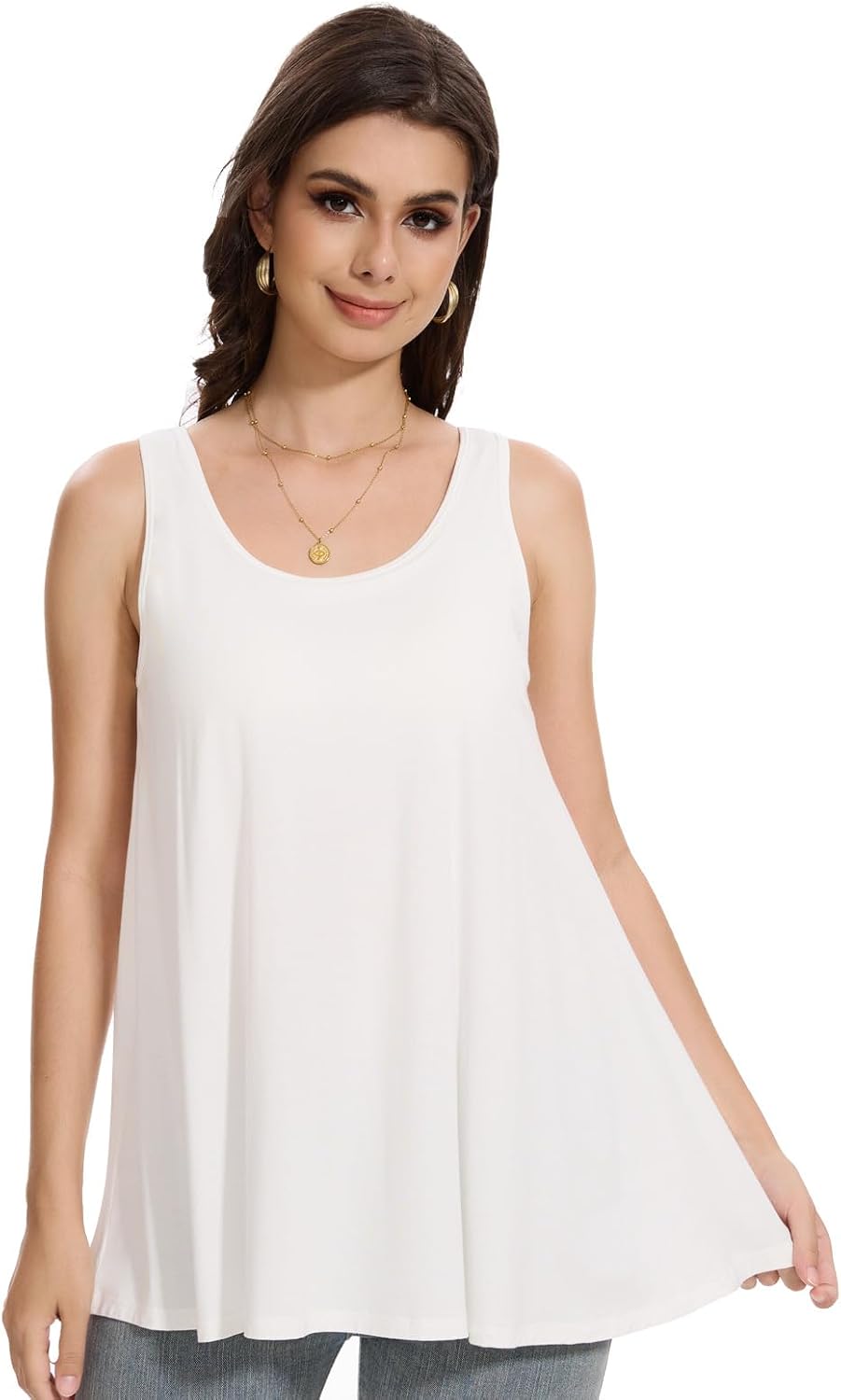 Thumbnail 1 de Knuffnee Tank Top for Women with Built-in Bra – Loose Fit, Flowing Sleeveless Vest