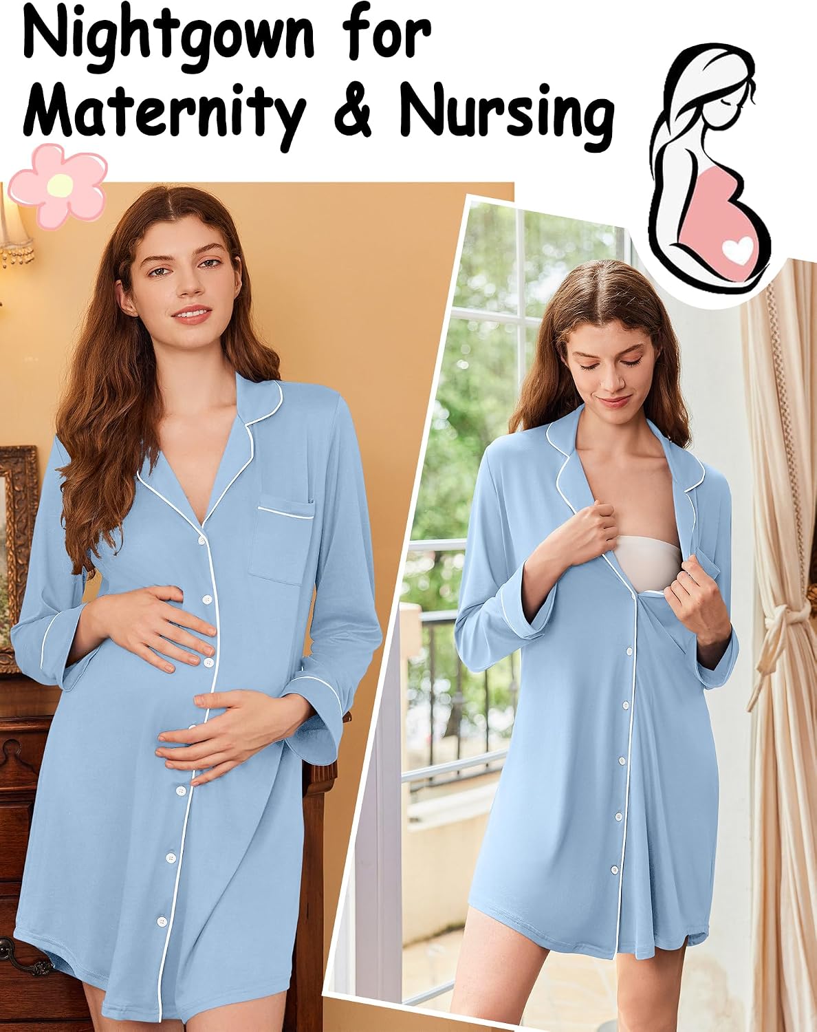 Thumbnail 4 de Ekouaer Women's Nightgown, Polyester-Spandex